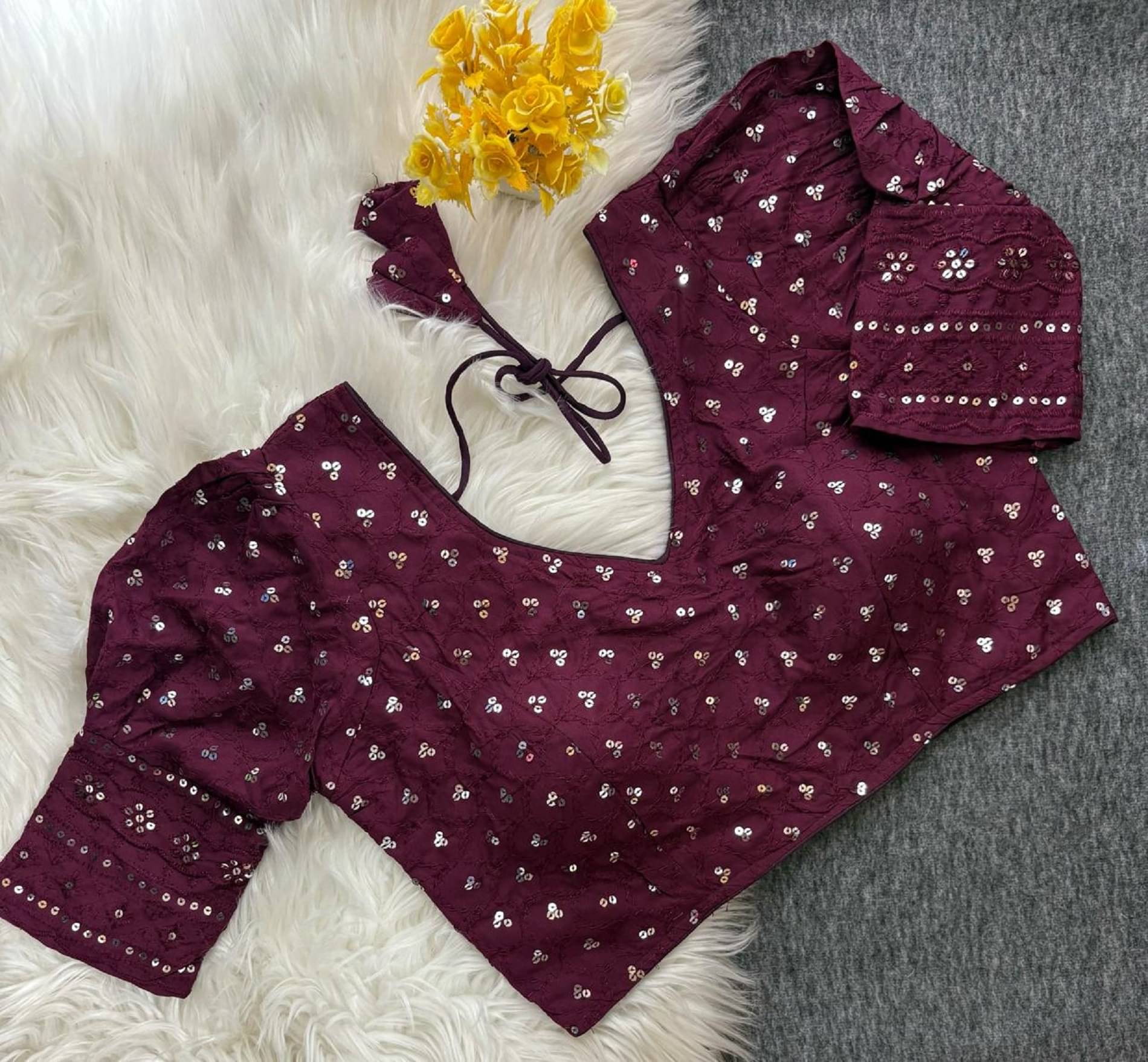 ARZ Purple Readymade with Pad Cotton Women's Blouse ( Pack of 1 ) ARZ Purple Readymade with Pad Cotton Women's Blouse ( Pack of 1 )