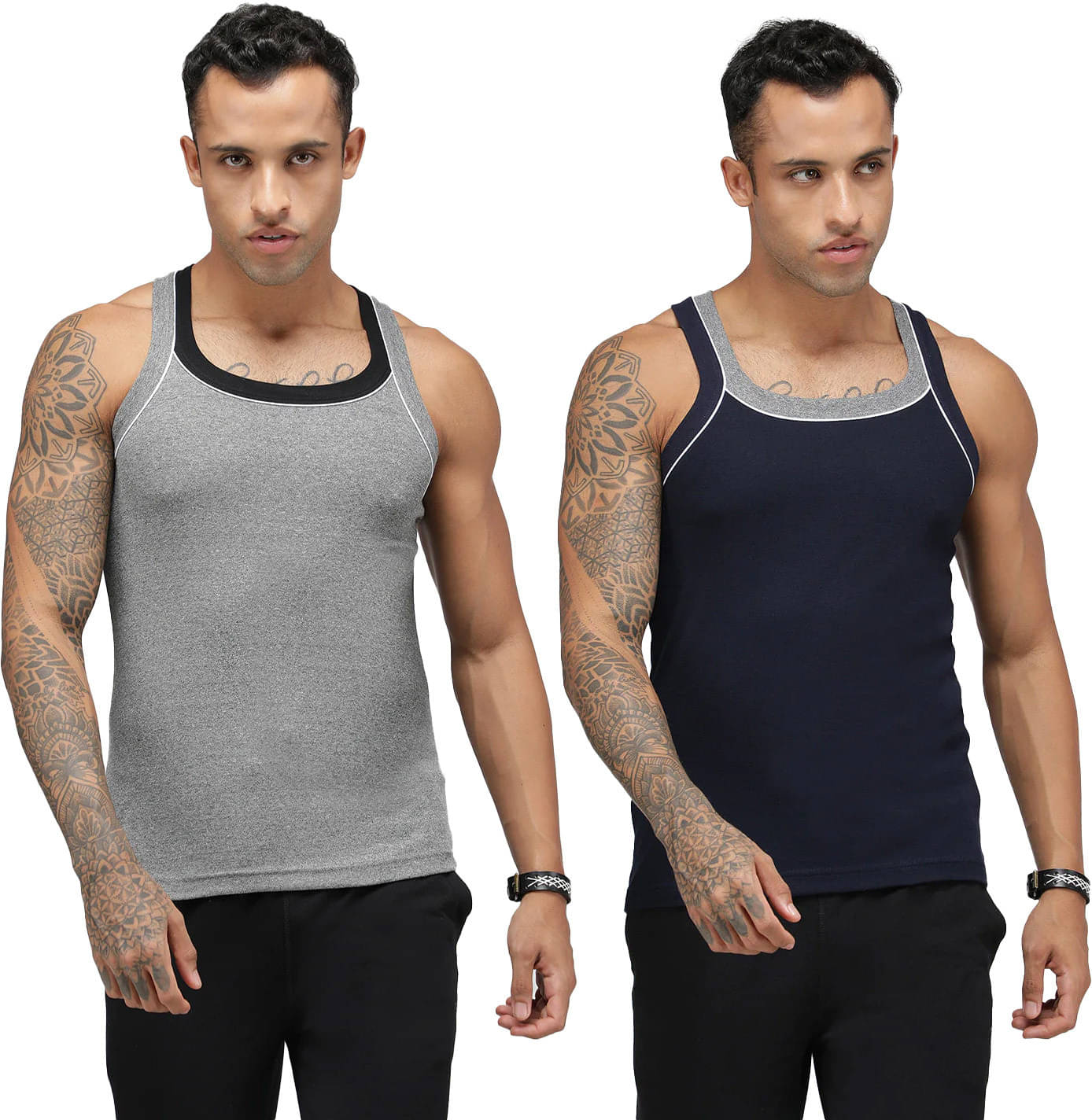 Amul comfy Pack of 2 Cotton Basic Vest For Men ( Multicolor ) Amul comfy Pack of 2 Cotton Basic Vest For Men ( Multicolor )
