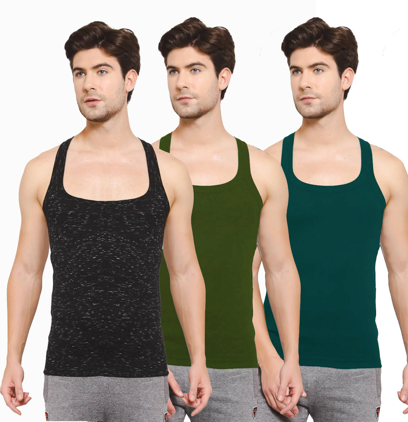 Amul comfy Pack of 3 Cotton Basic Vest For Men ( Multicolor ) Amul comfy Pack of 3 Cotton Basic Vest For Men ( Multicolor )