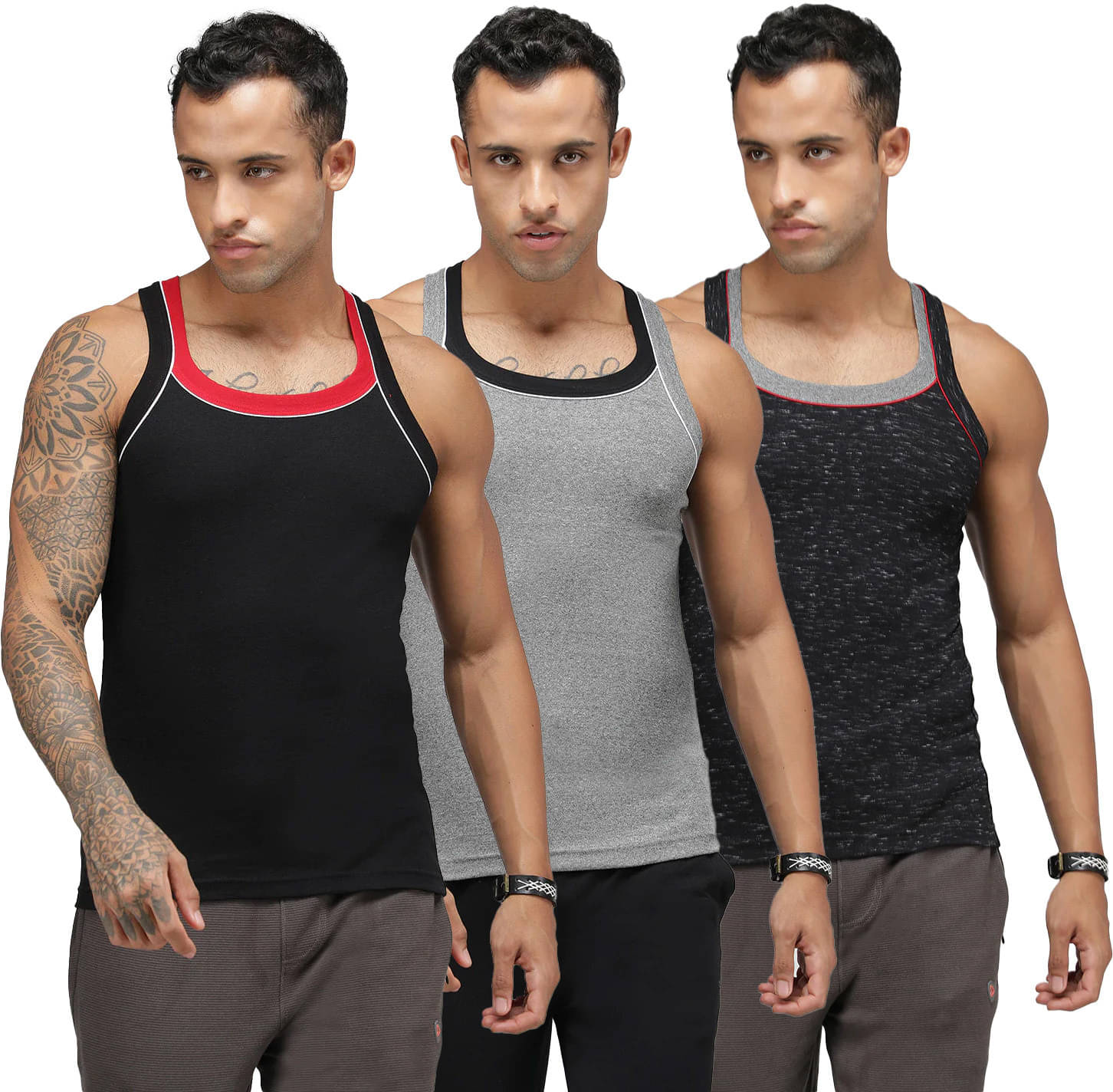 Amul comfy Pack of 3 Cotton Basic Vest For Men ( Multicolor ) Amul comfy Pack of 3 Cotton Basic Vest For Men ( Multicolor )