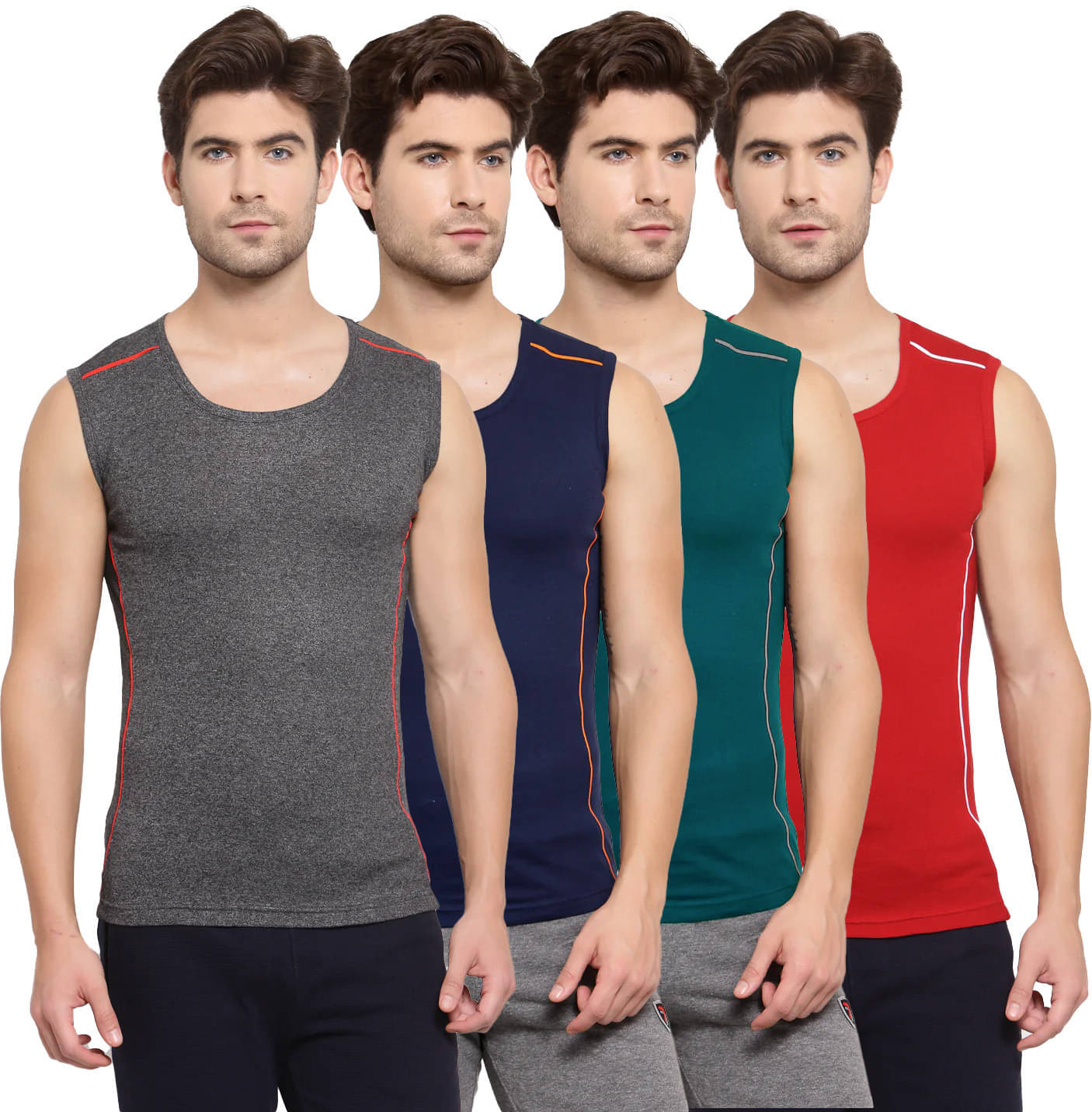 Amul comfy Pack of 4 Cotton Basic Vest For Men ( Multicolor ) Amul comfy Pack of 4 Cotton Basic Vest For Men ( Multicolor )