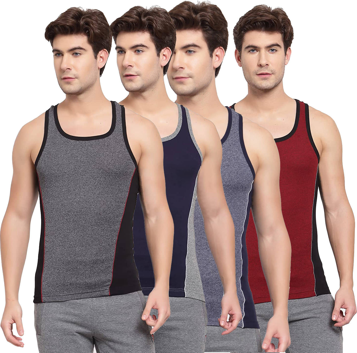     			Amul comfy Pack of 4 Cotton Basic Vest For Men ( Multicolor )