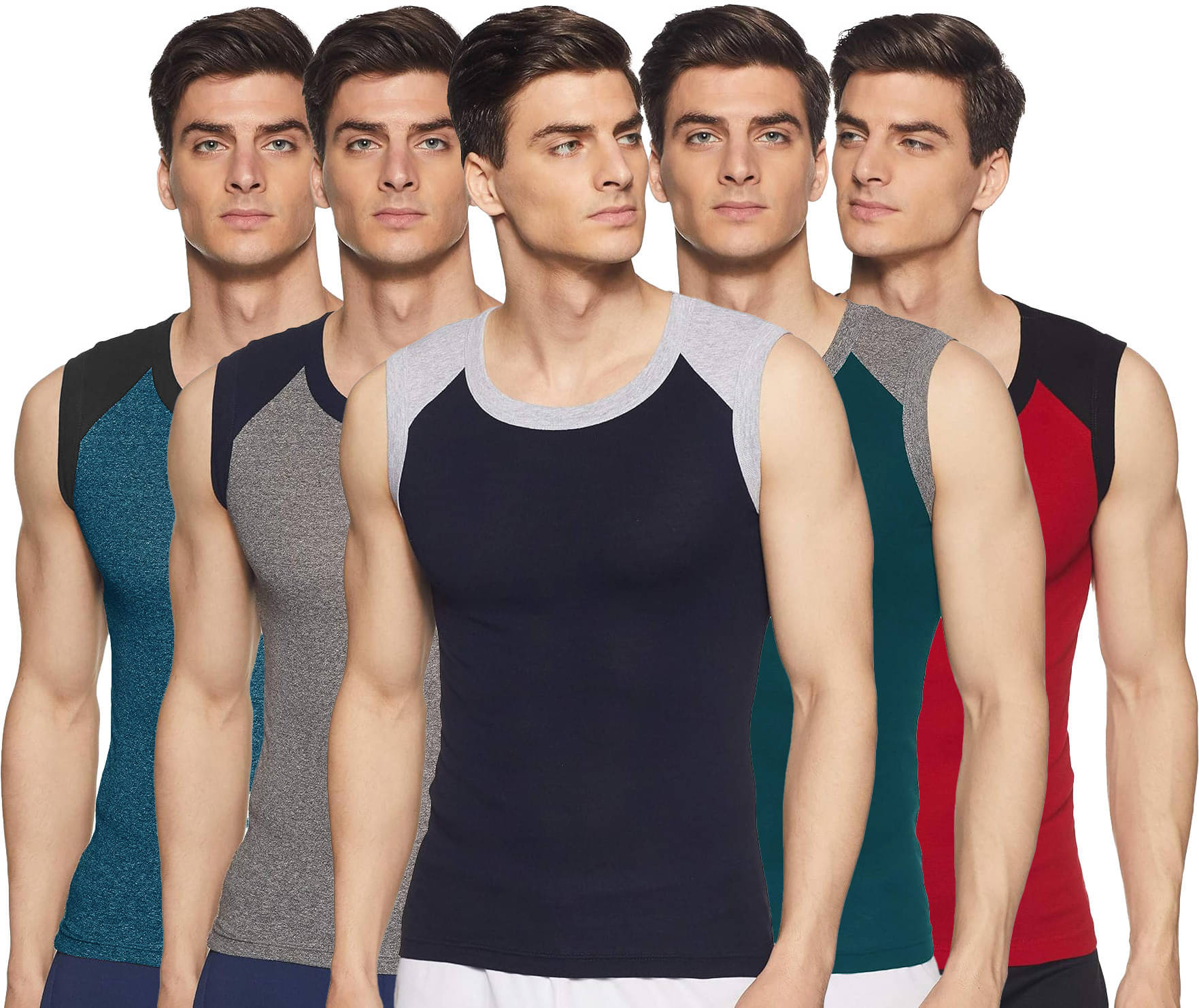 Amul comfy Pack of 5 Cotton Basic Vest For Men ( Multicolor ) Amul comfy Pack of 5 Cotton Basic Vest For Men ( Multicolor )