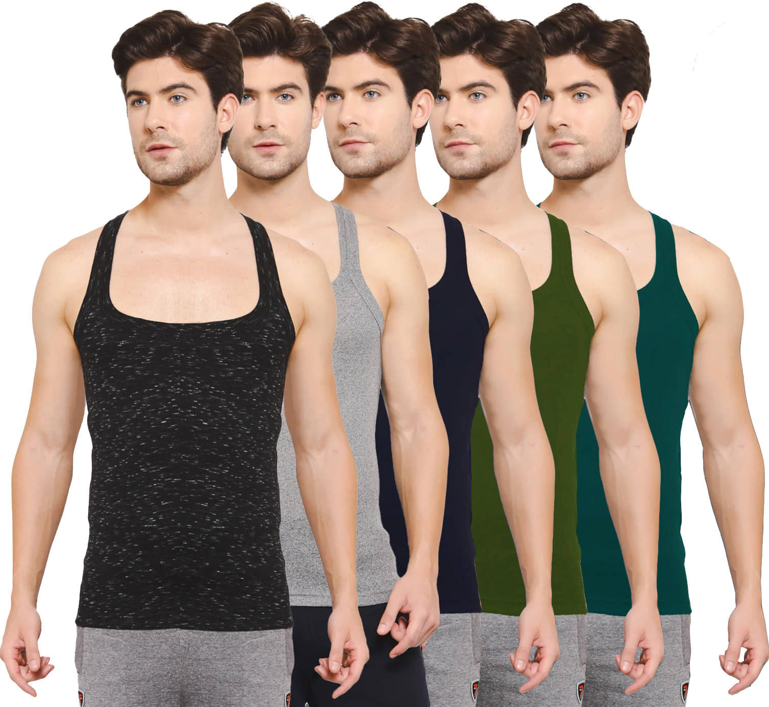 Amul comfy Pack of 5 Cotton Basic Vest For Men ( Multicolor ) Amul comfy Pack of 5 Cotton Basic Vest For Men ( Multicolor )