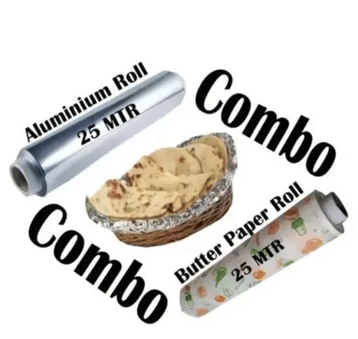 Butter Paper roll | Aluminium Foil 25 meter each pack 2 (50 meters) Butter Paper roll | Aluminium Foil 25 meter each pack 2 (50 meters)