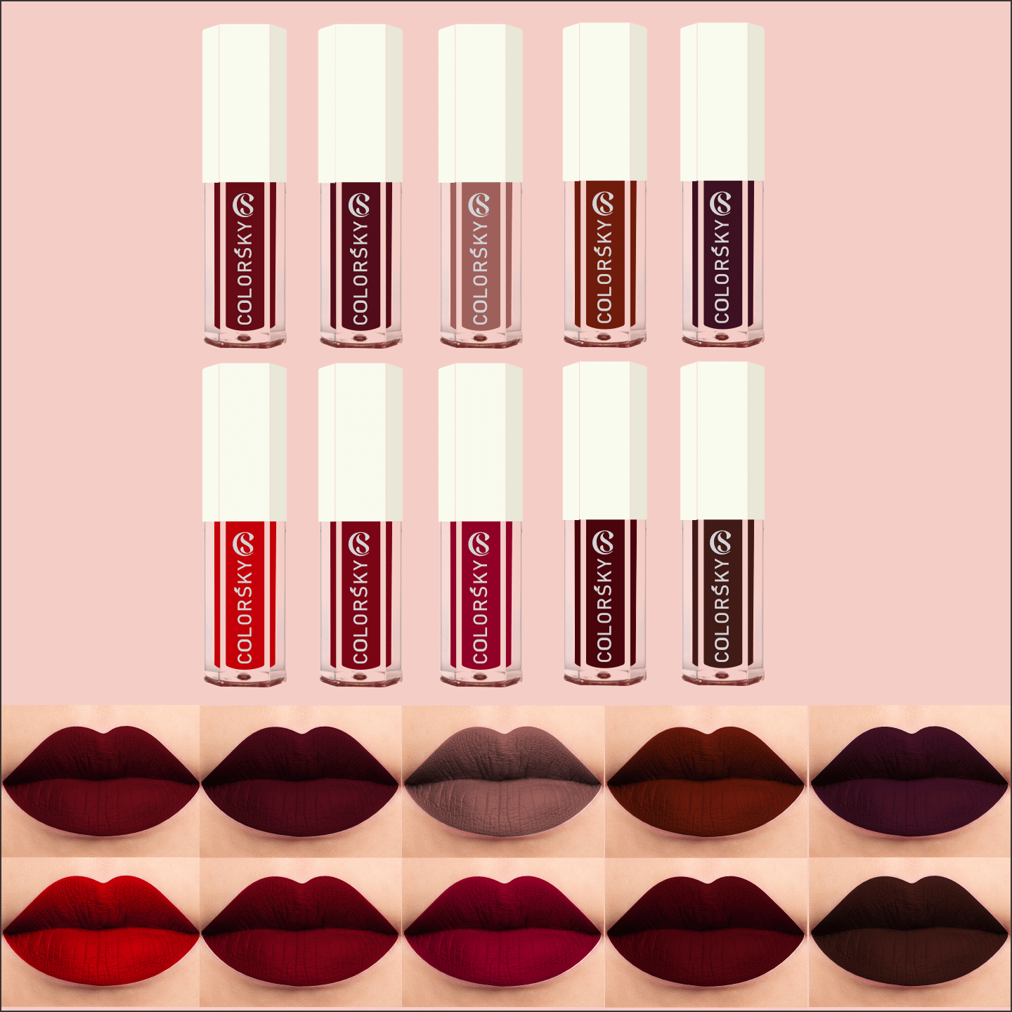     			Color Sky Multi Matte Long Lasting Liquid Lipstick ( Pack of 12 )