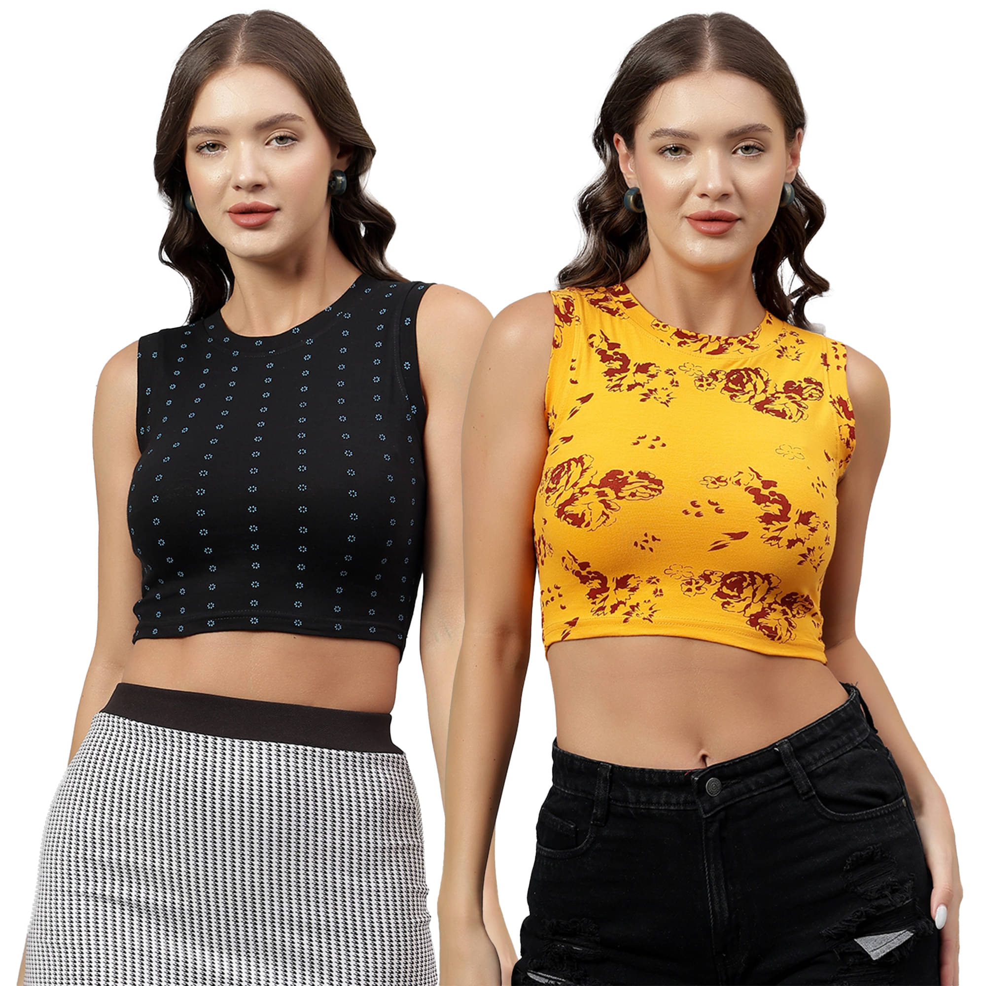 Diaz Women's Cotton Crop Top ( Multicolor )     			Diaz Women's Cotton Crop Top ( Multicolor )