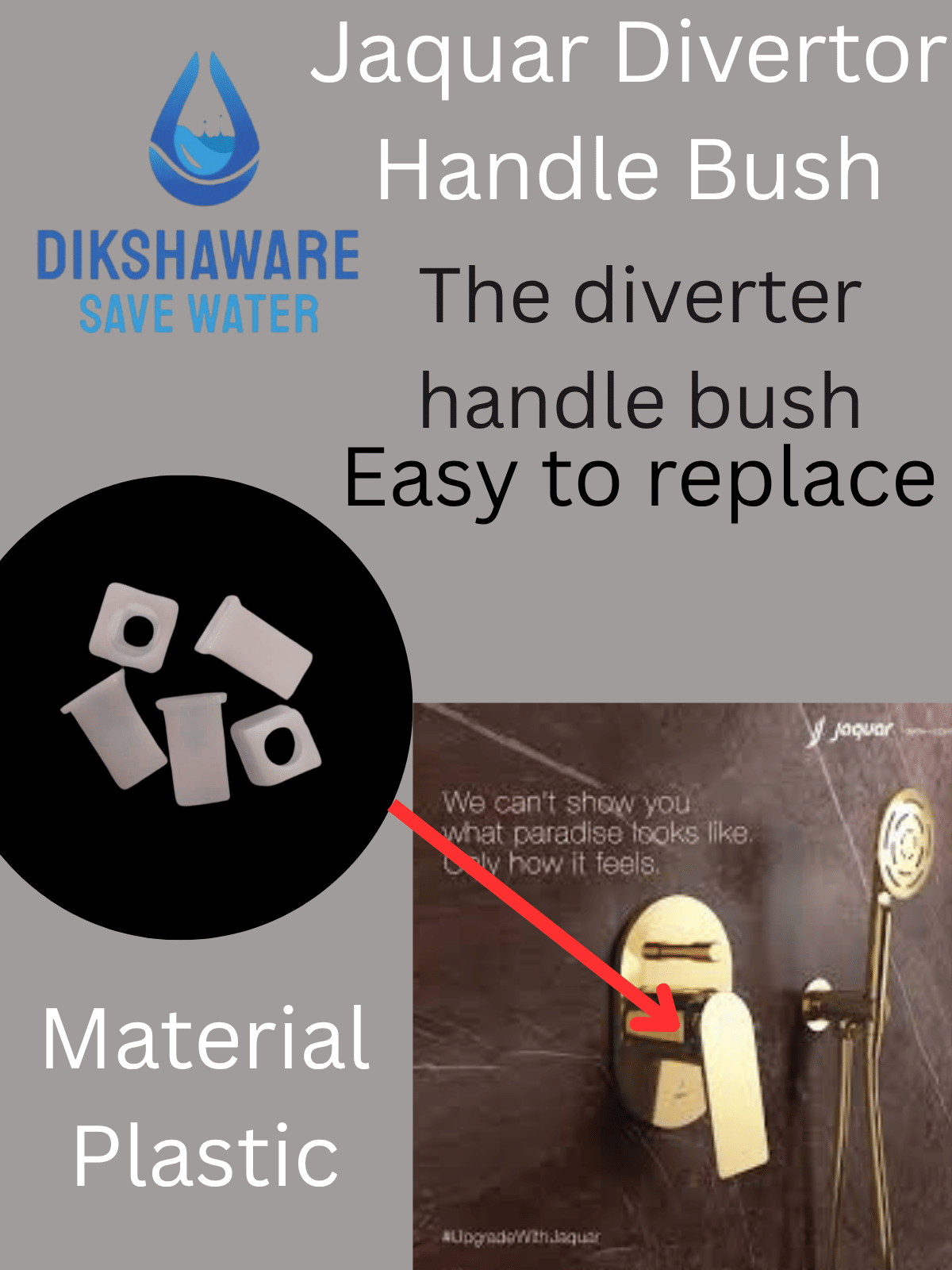 Dikshaware Plastic 05 Pcs Jaquar Type Divertor Brushed Handle Bush/Jaquar Type Divertor Handle Cap Dikshaware Plastic 05 Pcs Jaquar Type Divertor Brushed Handle Bush/Jaquar Type Divertor Handle Cap