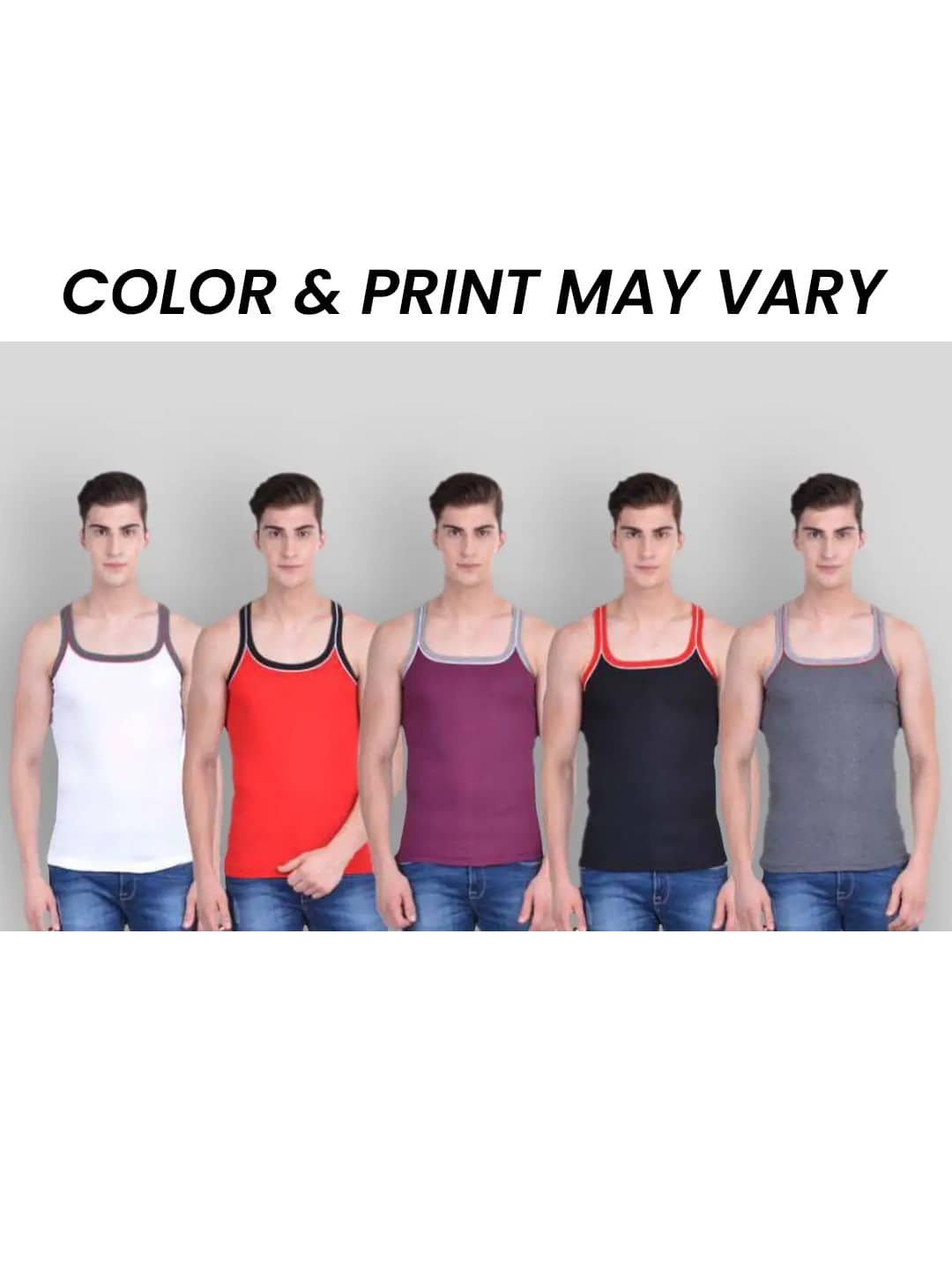 Dollar Bigboss Men's Pack of 3 Solid Combed Cotton Racerback Styled Gym Vest (Colour May Vary) - Nightwear & Loungewear | Buy online on ZillyBuy