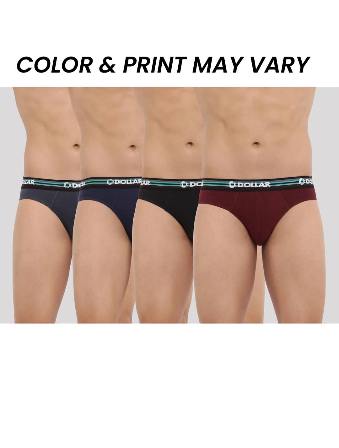     			Dollar Bigboss Men's Pack of 4 Shuffle Intellisoft Cotton Spandex Solid Brief (Colour May Vary)