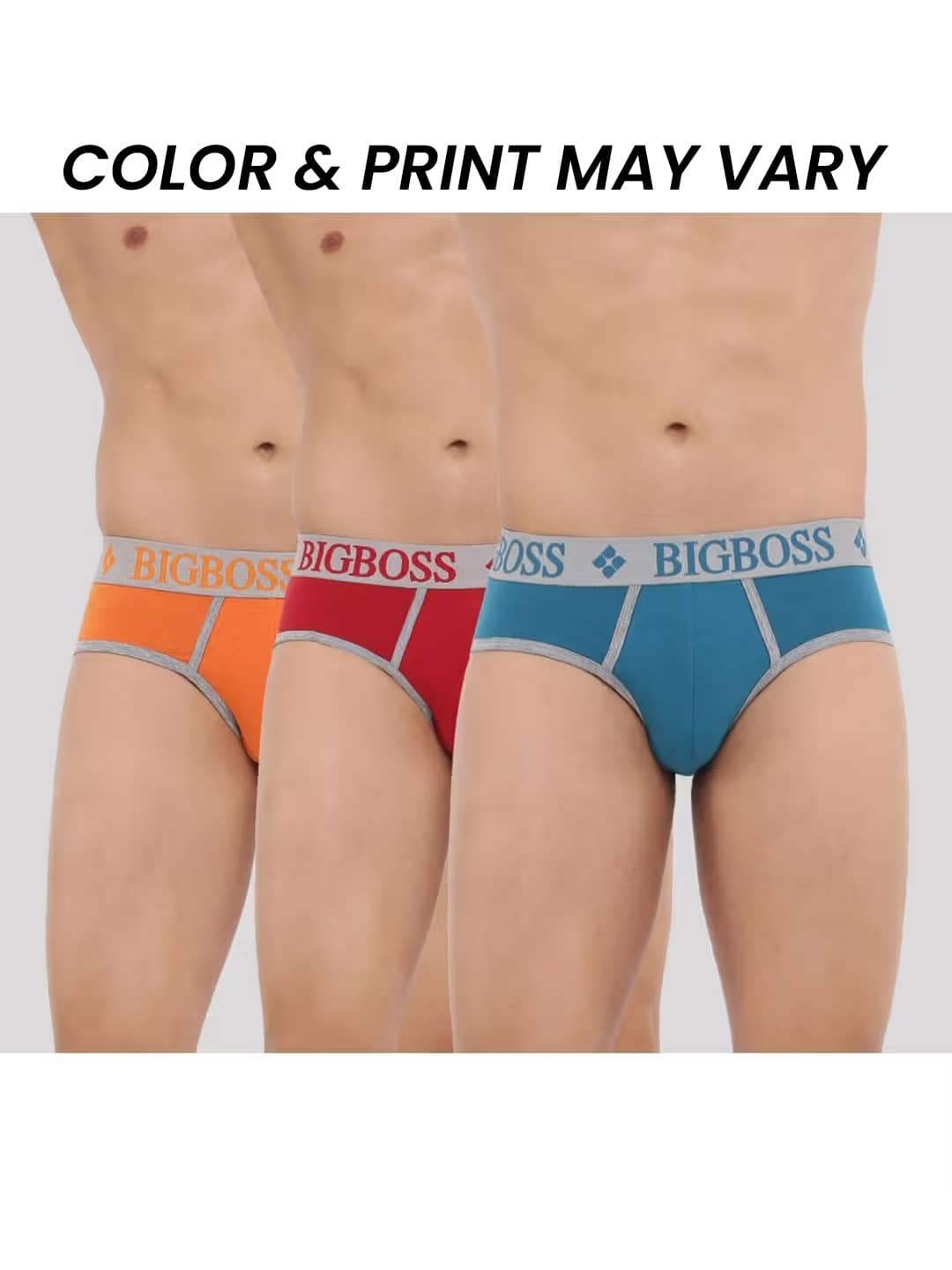 Dollar Bigboss Men's Pack of 3 Shuffle Intellisoft Super Combed Cotton Modal Solid Brief (Colour May Vary)