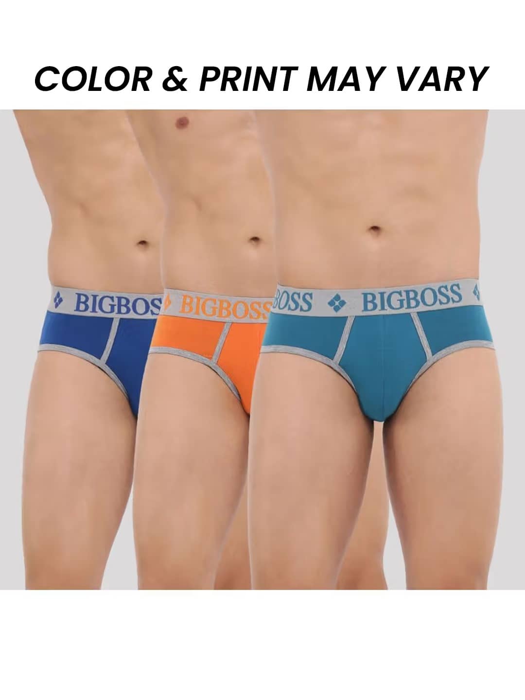 Dollar Bigboss Men's Pack of 3 Shuffle Intellisoft Super Combed Cotton Modal Solid Brief (Colour May Vary)