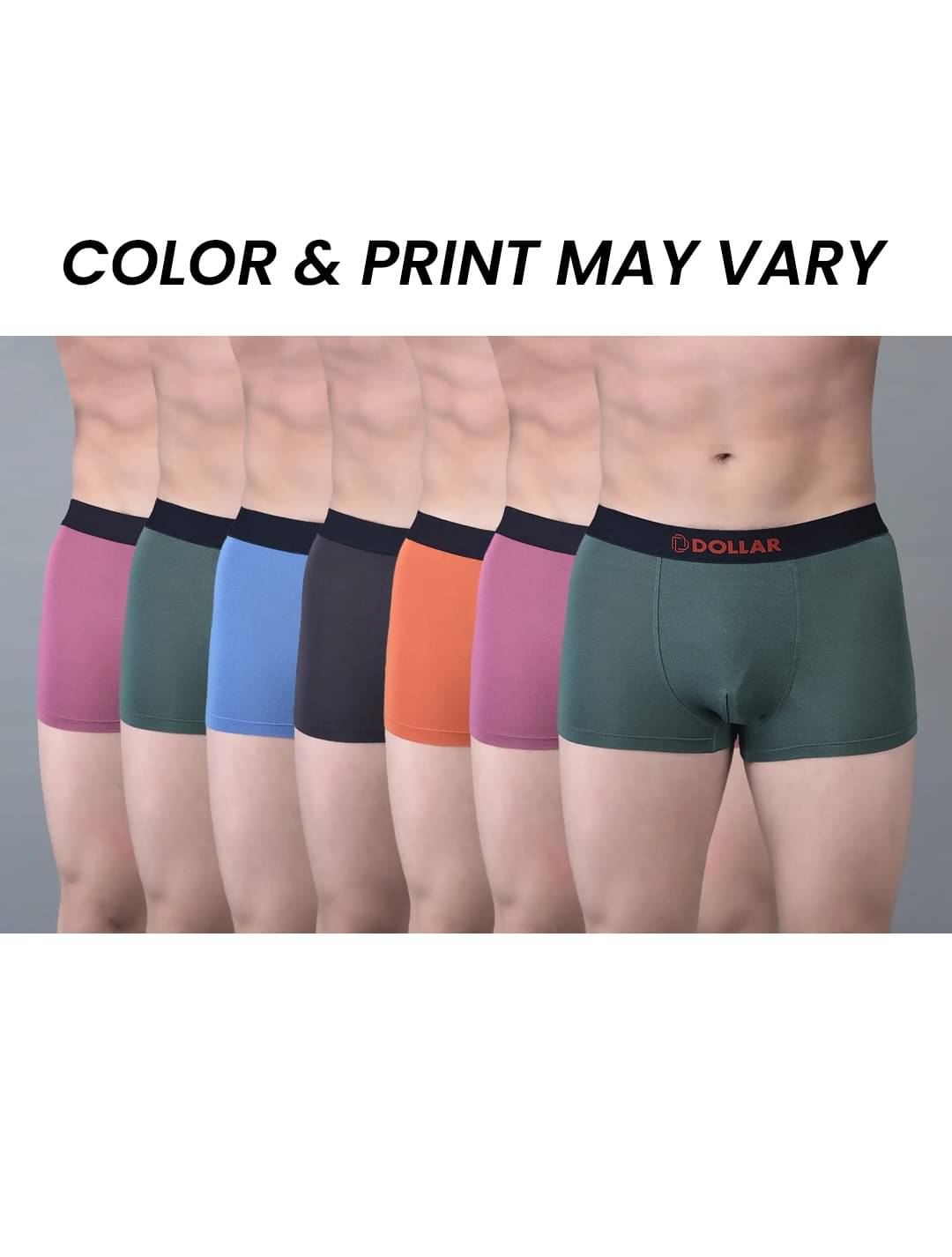 Dollar Bigboss Men's Pack of 7 Solid Trendy Trunk Formulated with Micro Modal Fabric (Colour May Vary)     			Dollar Bigboss Men's Pack of 7 Solid Trendy Trunk Formulated with Micro Modal Fabric (Colour May Vary)