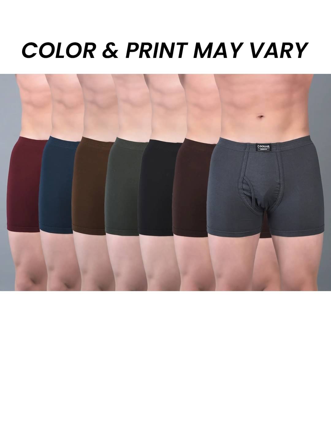 Dollar Bigboss Men's Pack of 7 Solid Combed Cotton Trunk With Plush-Backed Waistband (Colour May Vary) Dollar Bigboss Men's Pack of 7 Solid Combed Cotton Trunk With Plush-Backed Waistband (Colour May Vary)