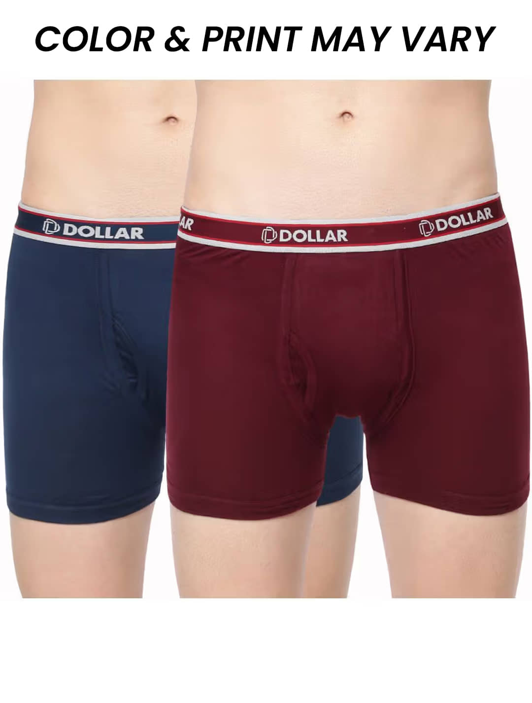 Dollar Bigboss Men's Pack of 2 Solid Combed Cotton Classy Trunk With Fly Front Access (Colour May Vary)