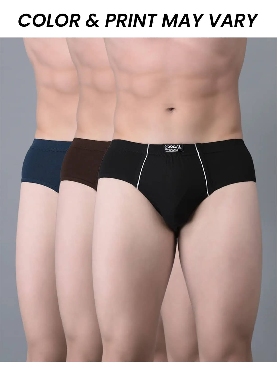 Dollar Bigboss Men's Pack of 3 Combed Cotton Solid Brief With Anti-Microbial Odour Control (Colour May Vary) Dollar Bigboss Men's Pack of 3 Combed Cotton Solid Brief With Anti-Microbial Odour Control (Colour May Vary)
