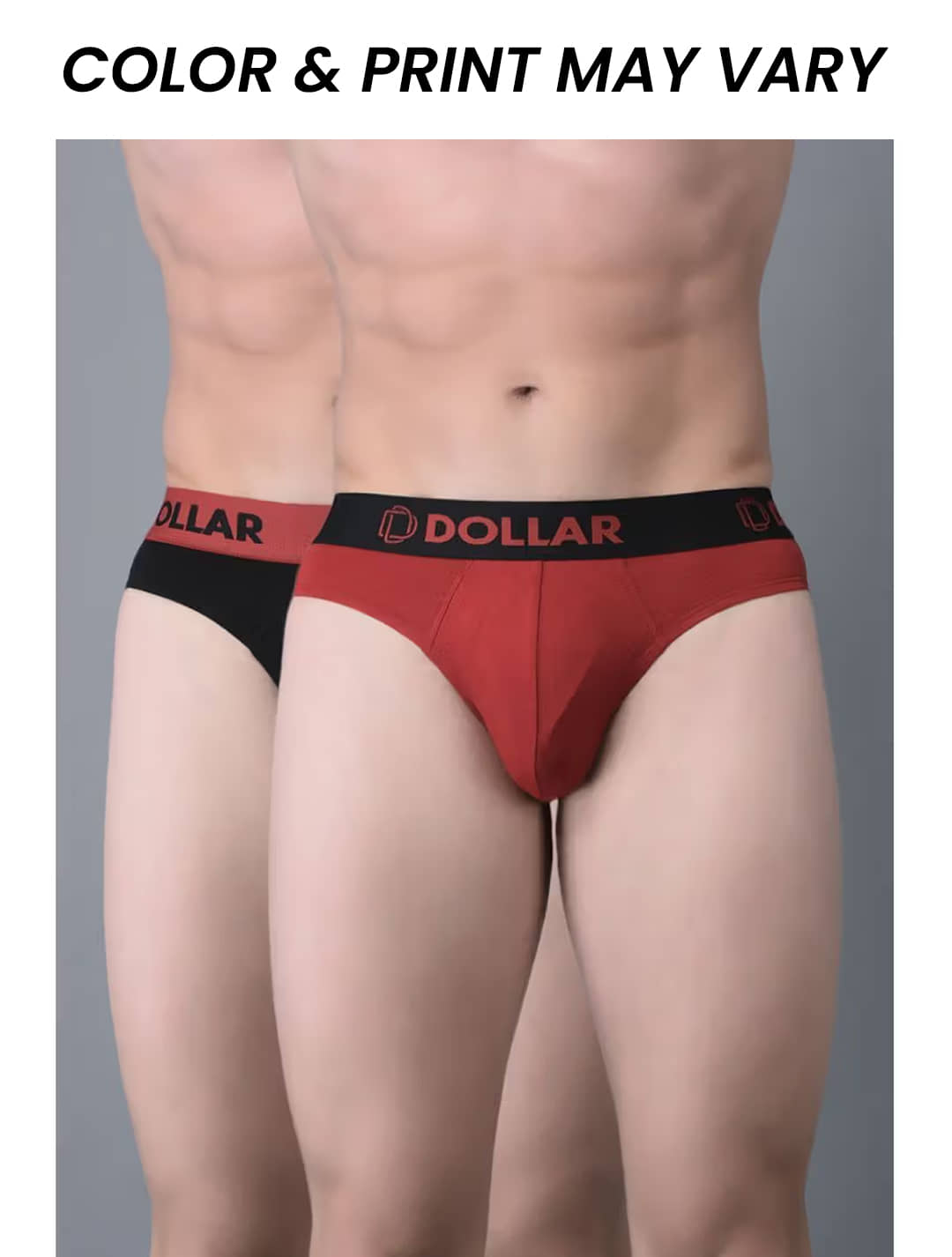 Dollar Bigboss Men's Pack of 2 Shuffle Intellisoft Cotton Spandex Solid Brief (Colour May Vary)