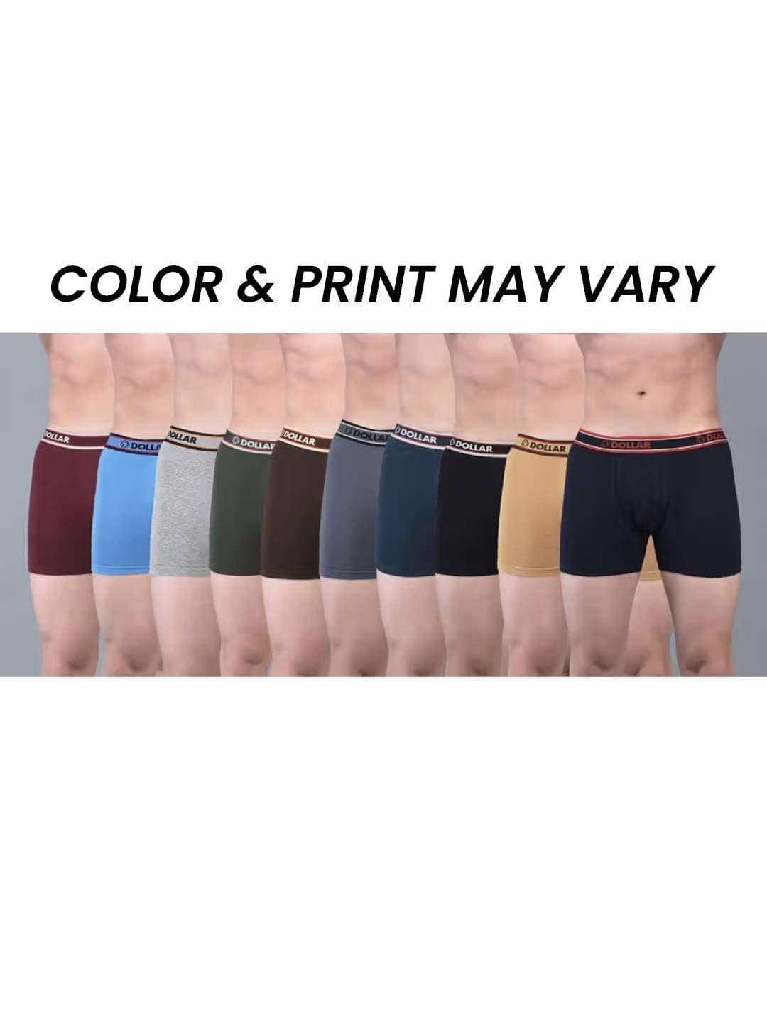     			Dollar Bigboss Men's Pack of 10 Solid Combed Cotton Interlock Trunk (Colour May Vary)