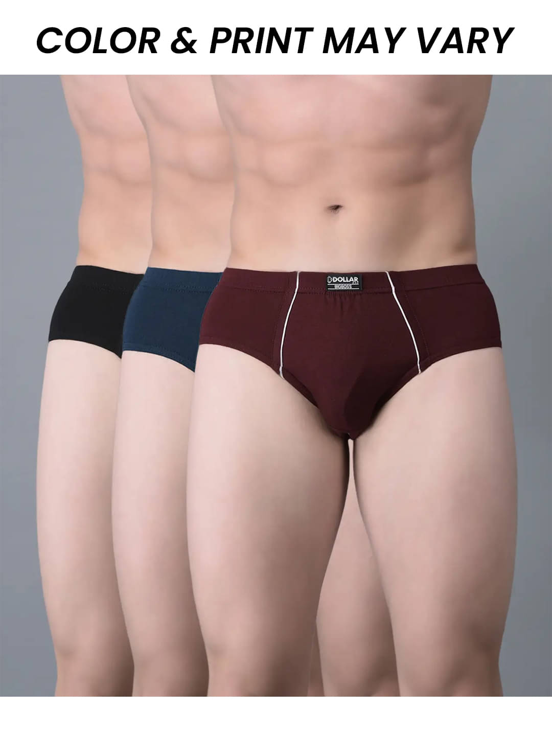     			Dollar Bigboss Men's Pack of 3 Combed Cotton Solid Brief With Anti-Microbial Odour Control (Colour May Vary)
