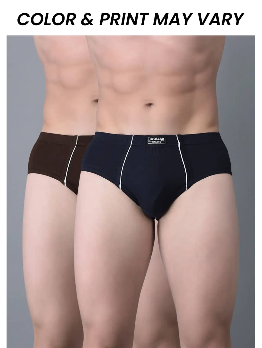 Dollar Bigboss Men's Pack of 2 Combed Cotton Solid Brief With Anti-Microbial Odour Control (Colour May Vary)