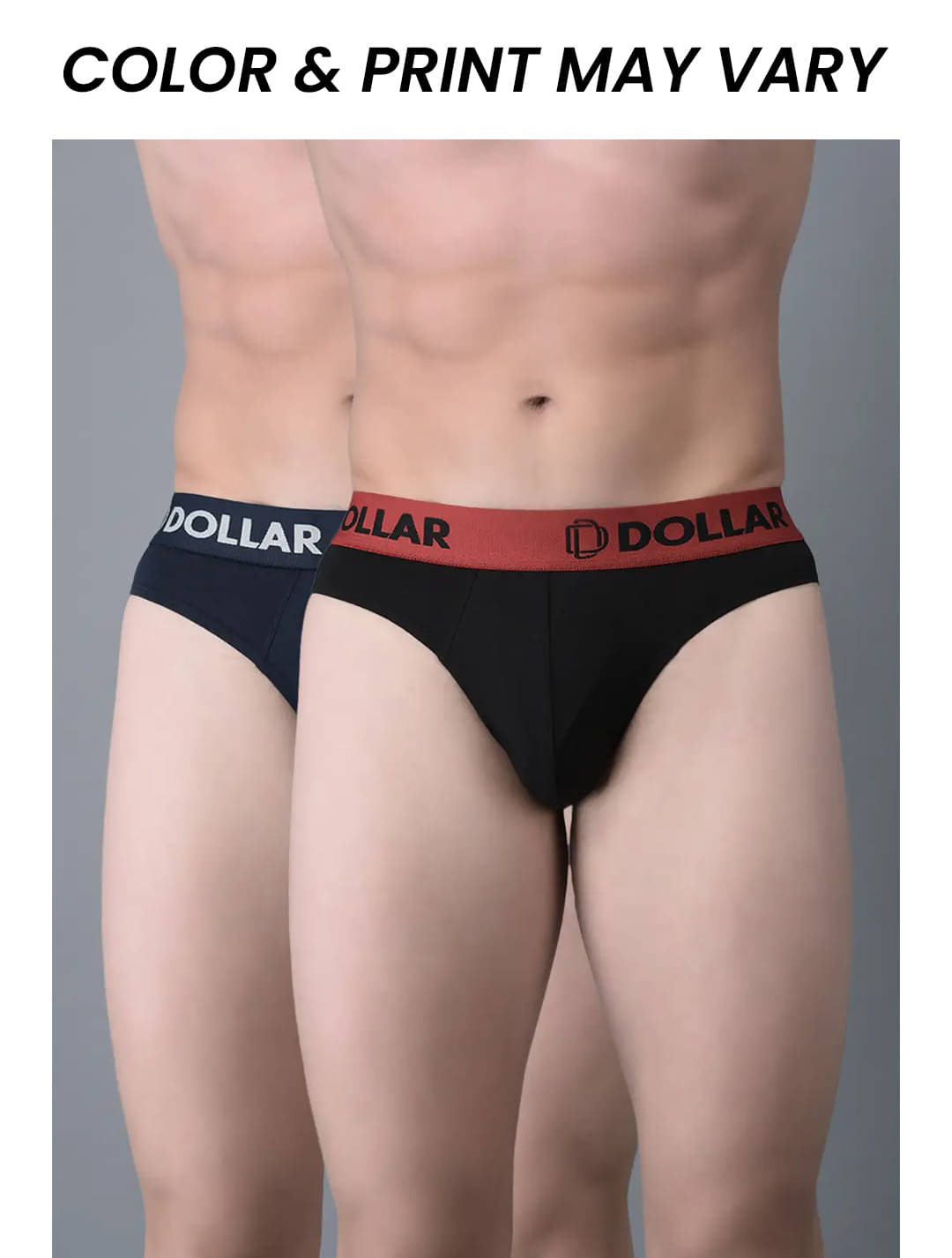     			Dollar Bigboss Men's Pack of 2 Shuffle Intellisoft Cotton Spandex Solid Brief (Colour May Vary)