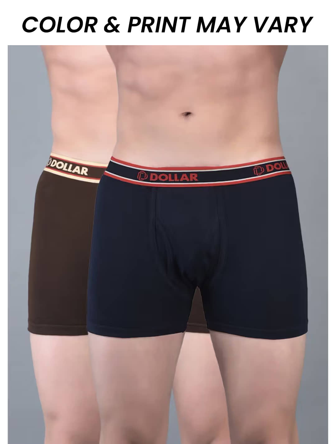 Dollar Bigboss Men's Pack of 2 Solid Combed Cotton Classy Trunk With Fly Front Access (Colour May Vary)
