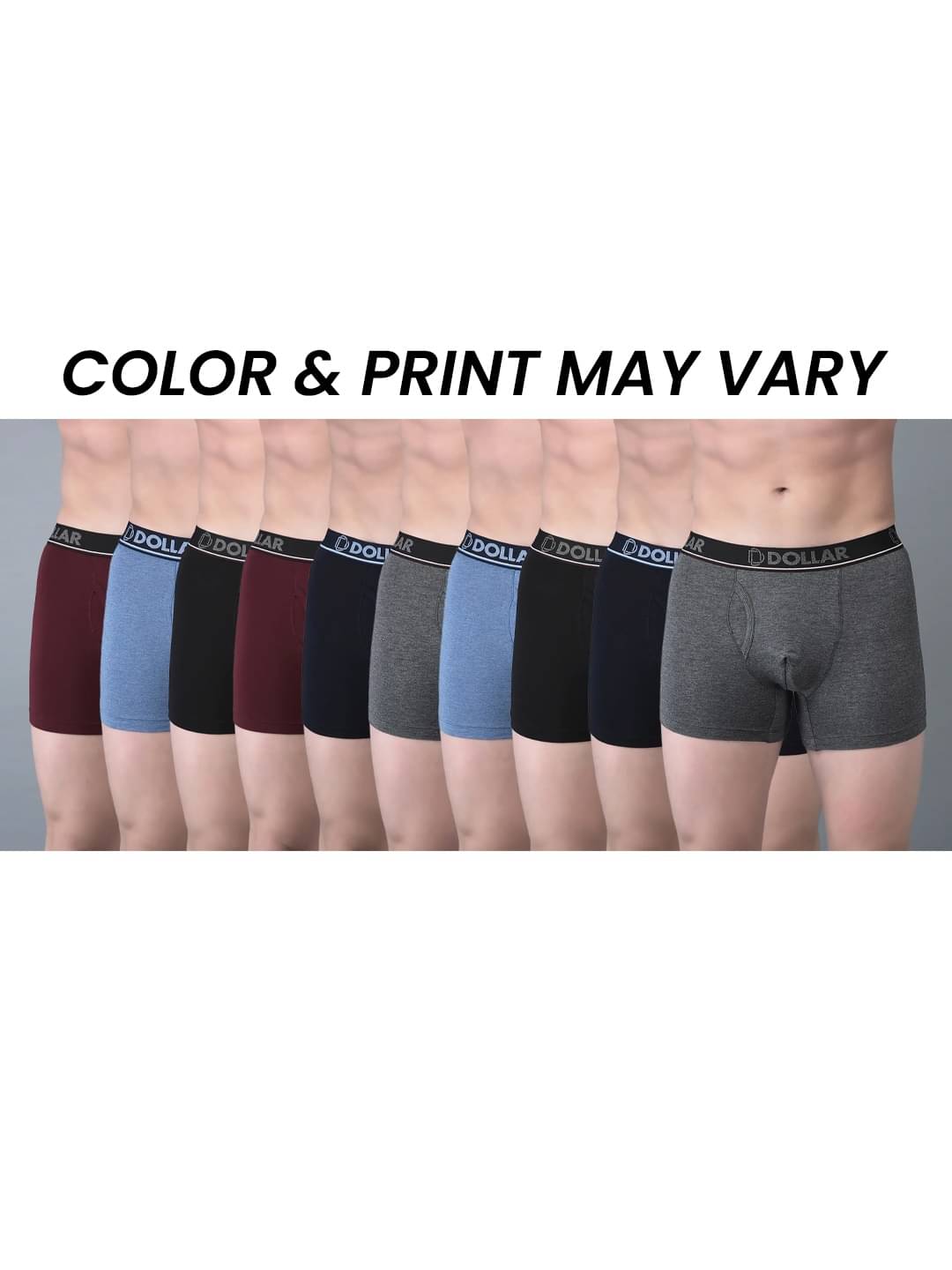     			Dollar Bigboss Men's Pack of 10 Shuffle Intellisoft Cotton Modal Solid Trunk (Colour May Vary)