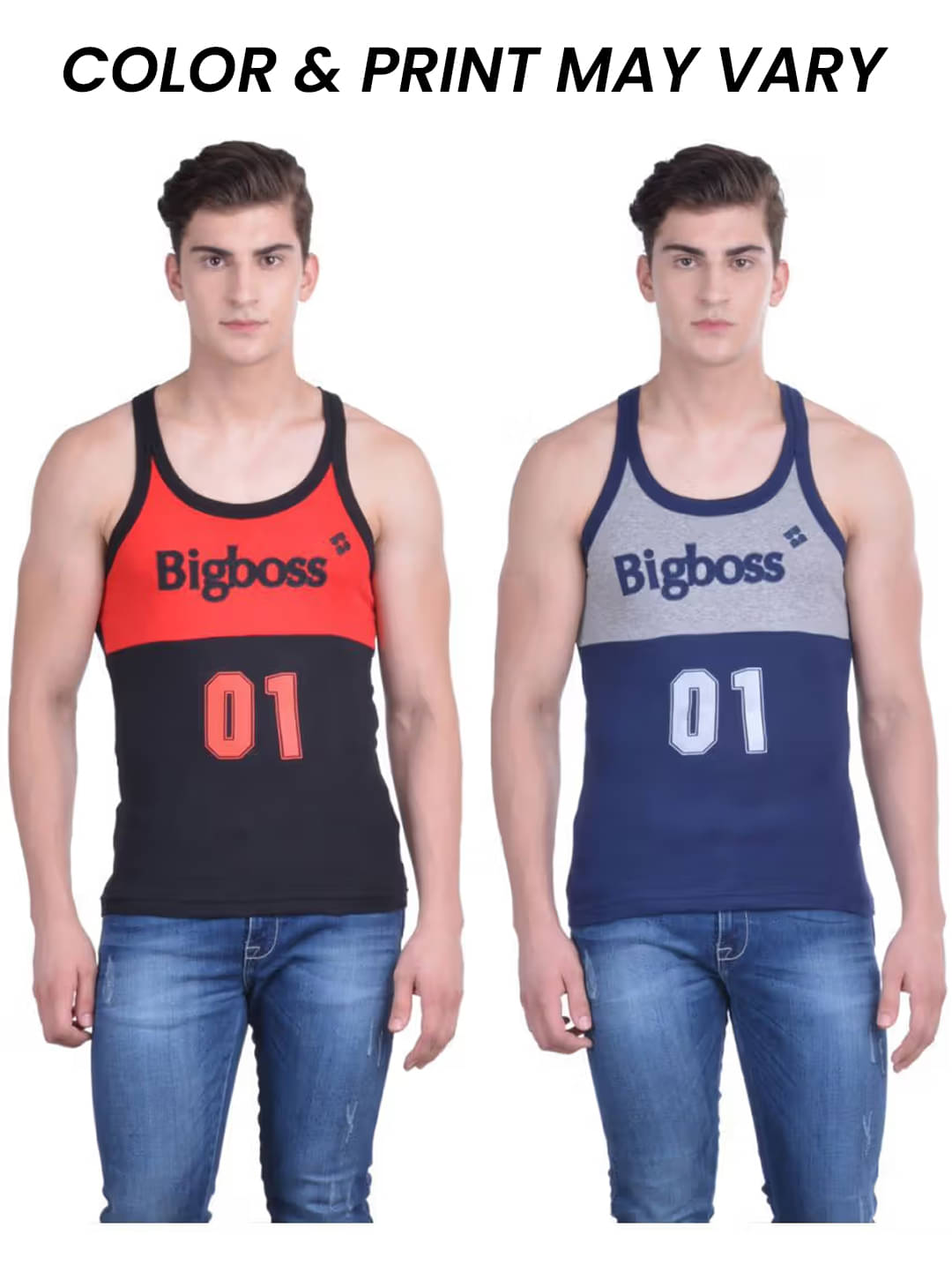 Dollar Bigboss Men's Pack of 2 Solid Combed Cotton Racerback Styled Gym Vest (Colour May Vary) Dollar Bigboss Men's Pack of 2 Solid Combed Cotton Racerback Styled Gym Vest (Colour May Vary)