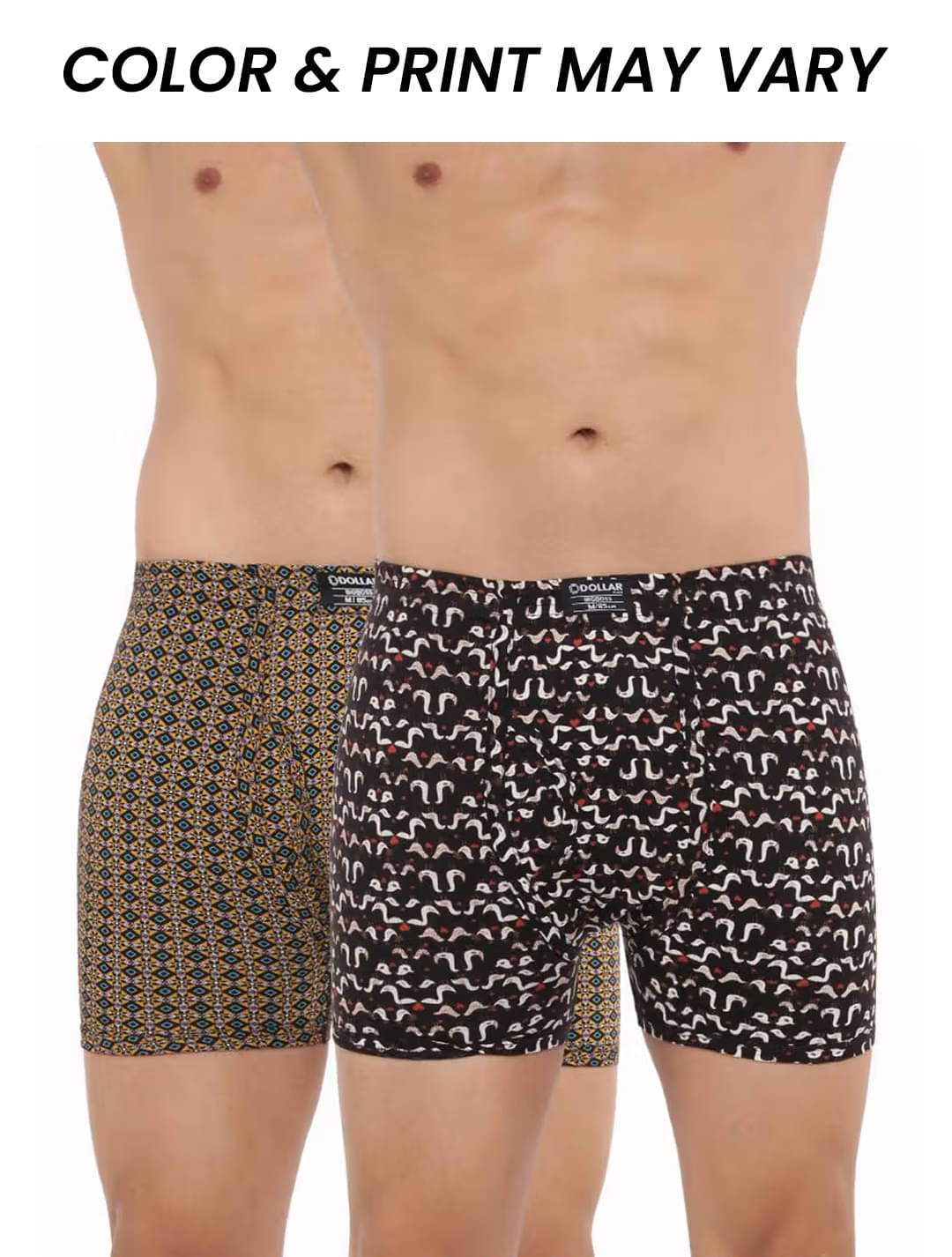     			Dollar Bigboss Men's Pack of 2 Soft Combed Cotton Printed Trunk (Colour May Vary)