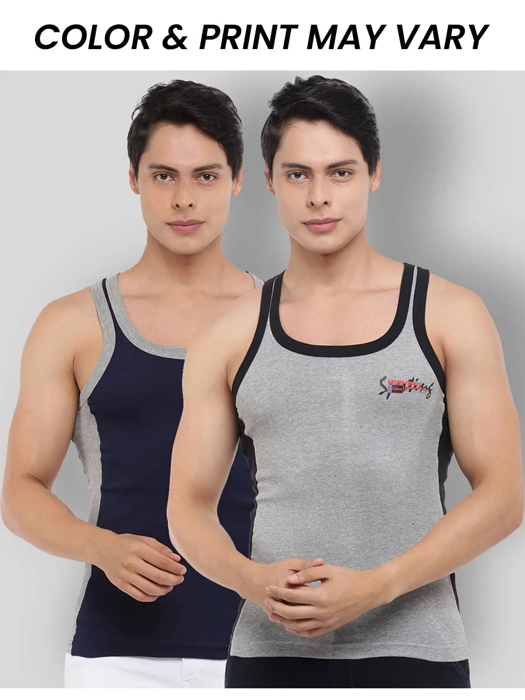 Dollar Bigboss Men's Pack of 2 Solid Combed Cotton Racerback Styled Gym Vest (Colour May Vary) Dollar Bigboss Men's Pack of 2 Solid Combed Cotton Racerback Styled Gym Vest (Colour May Vary)