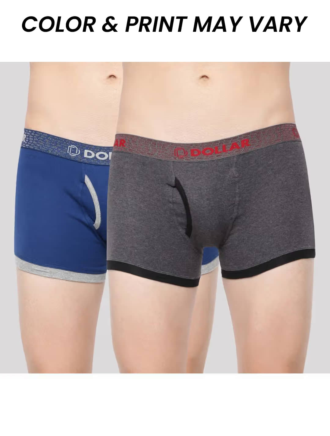 Dollar Bigboss Men's Pack of 2 Solid Combed Cotton Trunk With Contoured Pouch Support (Colour May Vary)