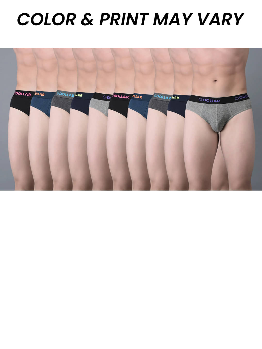 Dollar Bigboss Men's Pack of 10 Cotton Superior Snug Fit Solid Brief (Colour May Vary) Dollar Bigboss Men's Pack of 10 Cotton Superior Snug Fit Solid Brief (Colour May Vary)