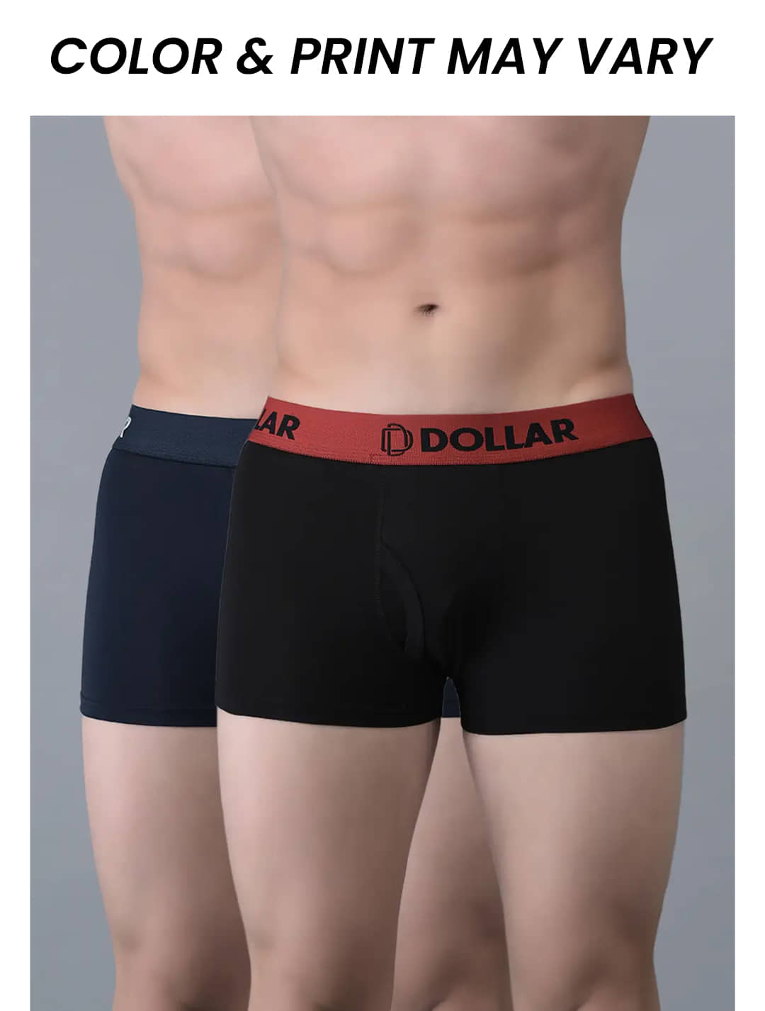 Dollar Bigboss Men's Pack of 2 Shuffle Intellisoft Cotton Spandex Solid Trunk (Colour May Vary)