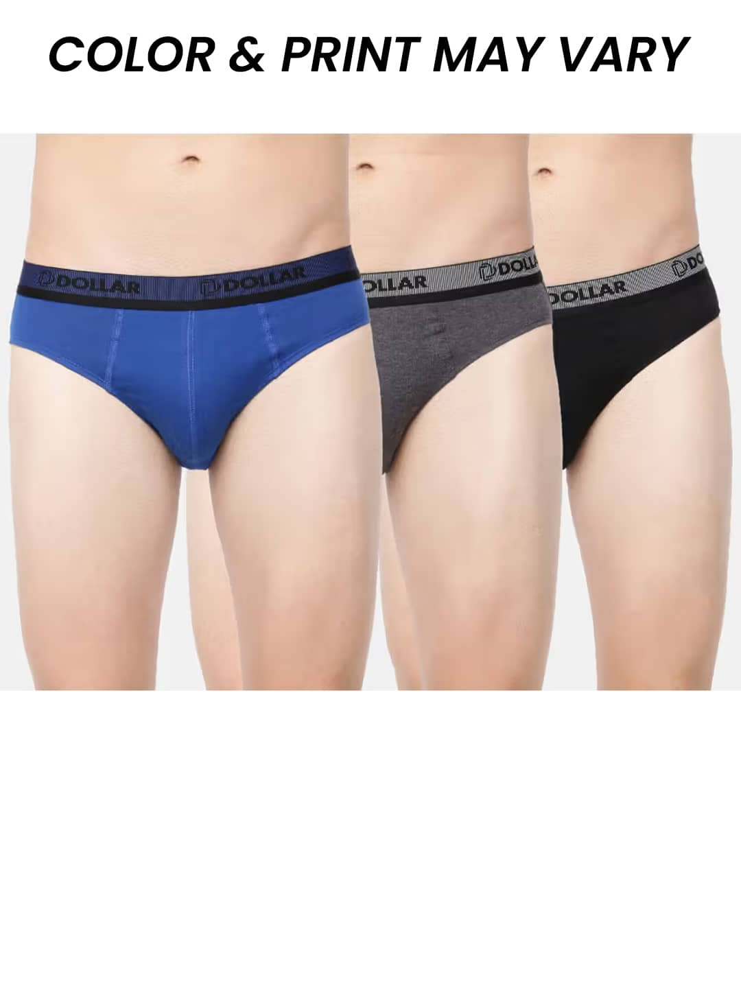 Dollar Bigboss Men's Pack of 5 Solid Cotton Brief With Double Pouch Support (Colour May Vary)