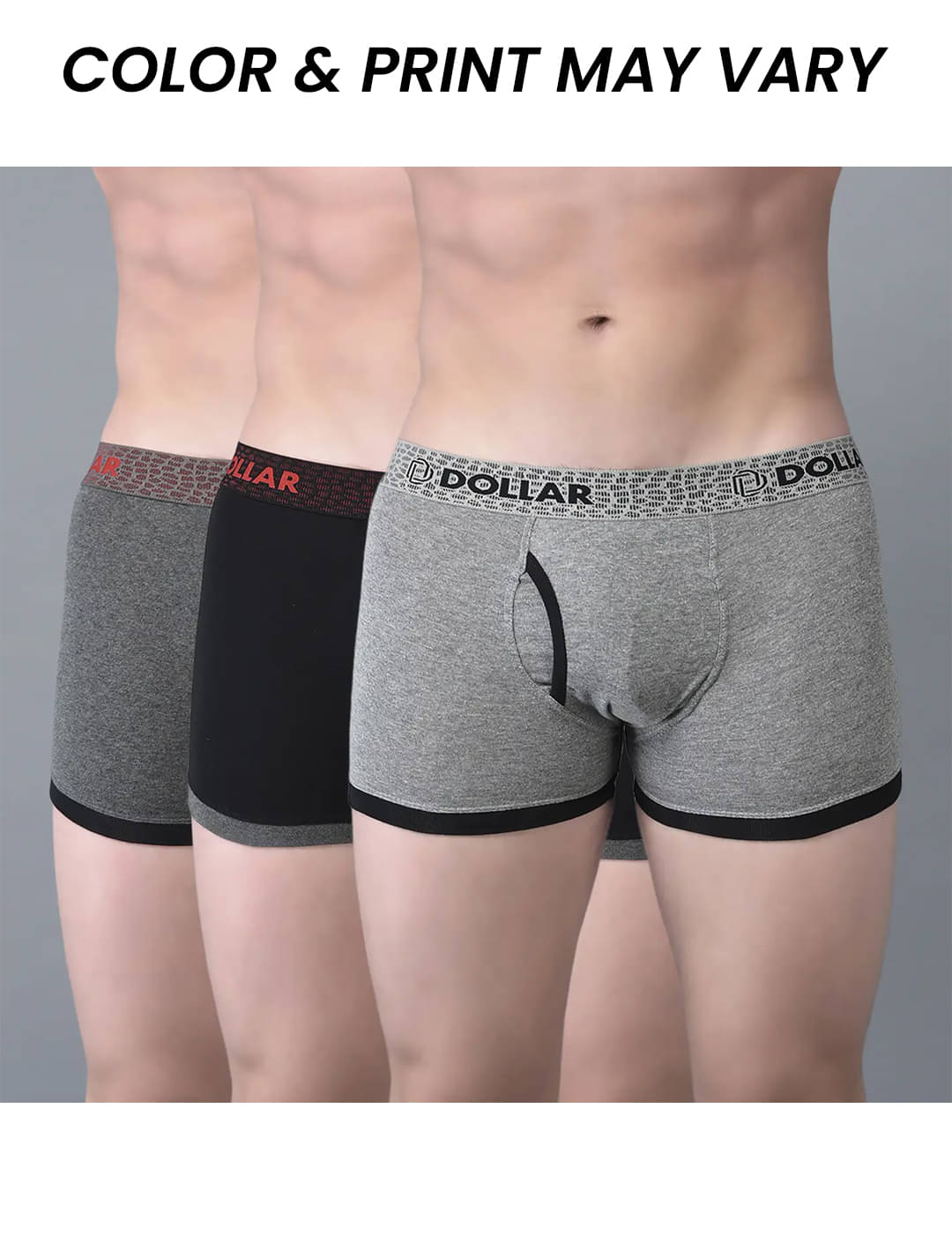 Dollar Bigboss Men's Pack of 3 Solid Combed Cotton Trunk With Contoured Pouch Support (Colour May Vary) Dollar Bigboss Men's Pack of 3 Solid Combed Cotton Trunk With Contoured Pouch Support (Colour May Vary)