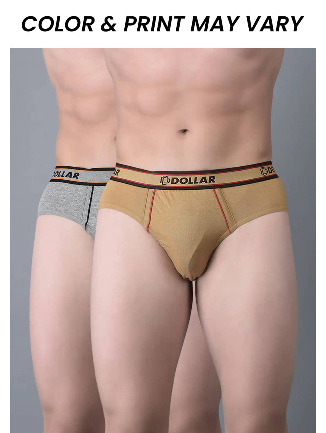 Dollar Bigboss Men's Pack of 2 Combed Cotton Solid Brief With Anti-Microbial Odour Control (Colour May Vary)