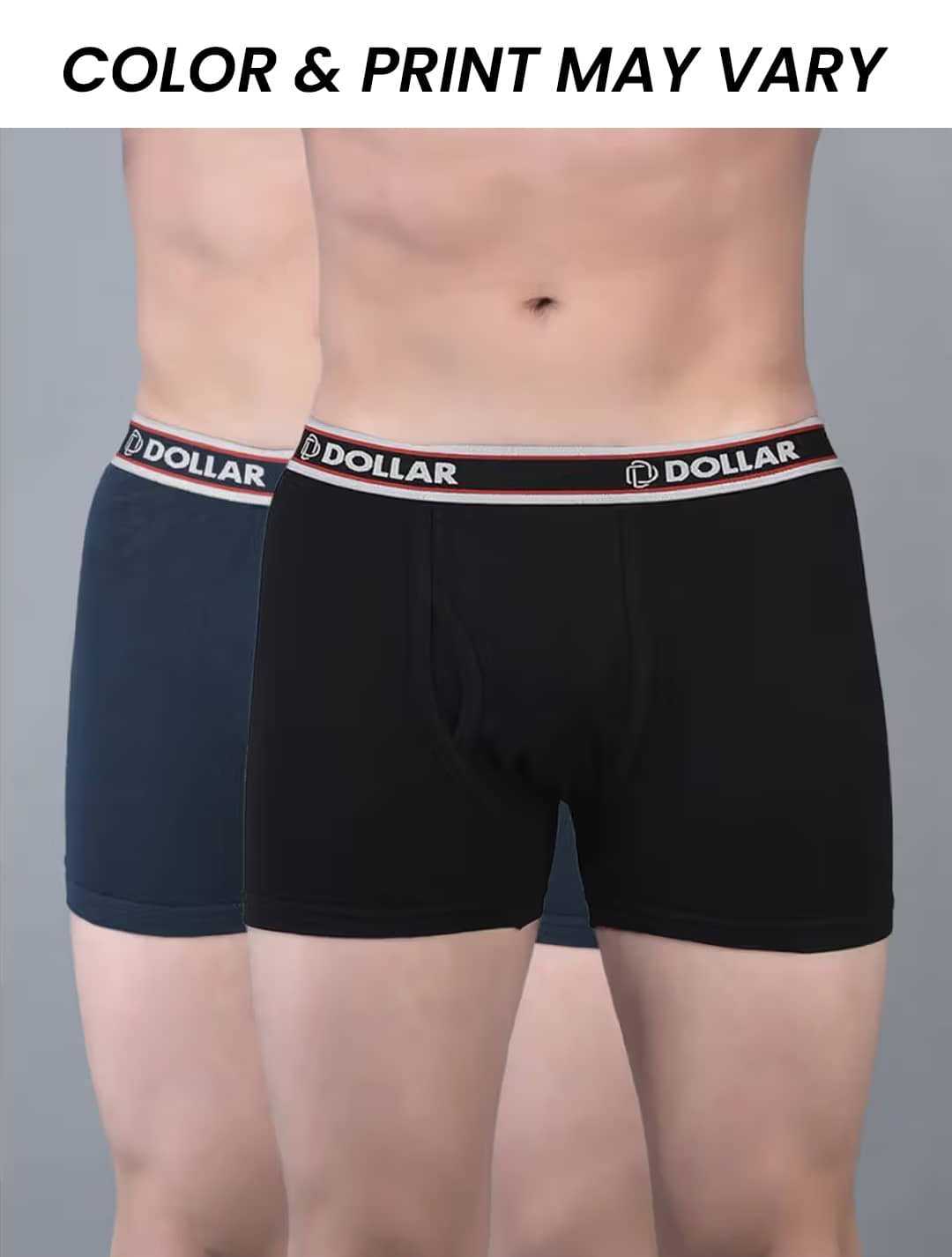 Dollar Bigboss Men's Pack of 2 Solid Combed Cotton Classy Trunk With Fly Front Access (Colour May Vary)