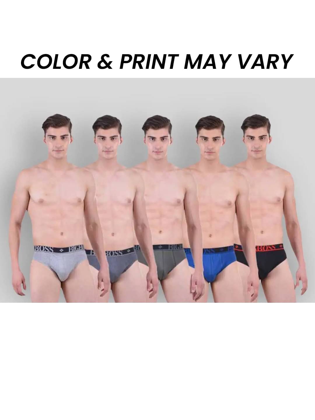     			Dollar Bigboss Men's Pack of 5 Solid Cotton Brief With Double Pouch Support (Colour May Vary)