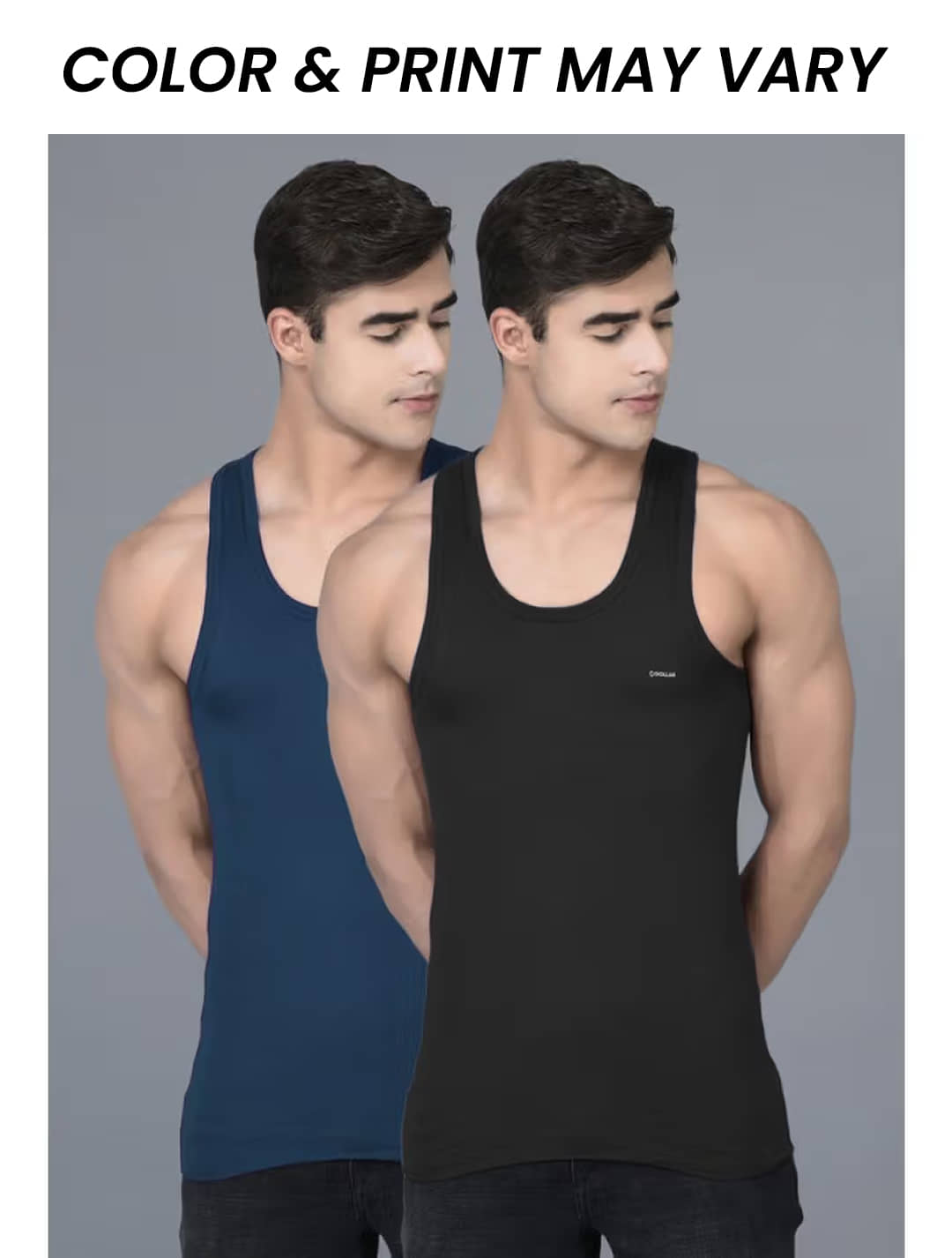Dollar Bigboss Men's Pack of 2 Solid Combed Cotton Shrinkless Vest (Colour May Vary) - Nightwear & Loungewear | Buy online on ZillyBuy