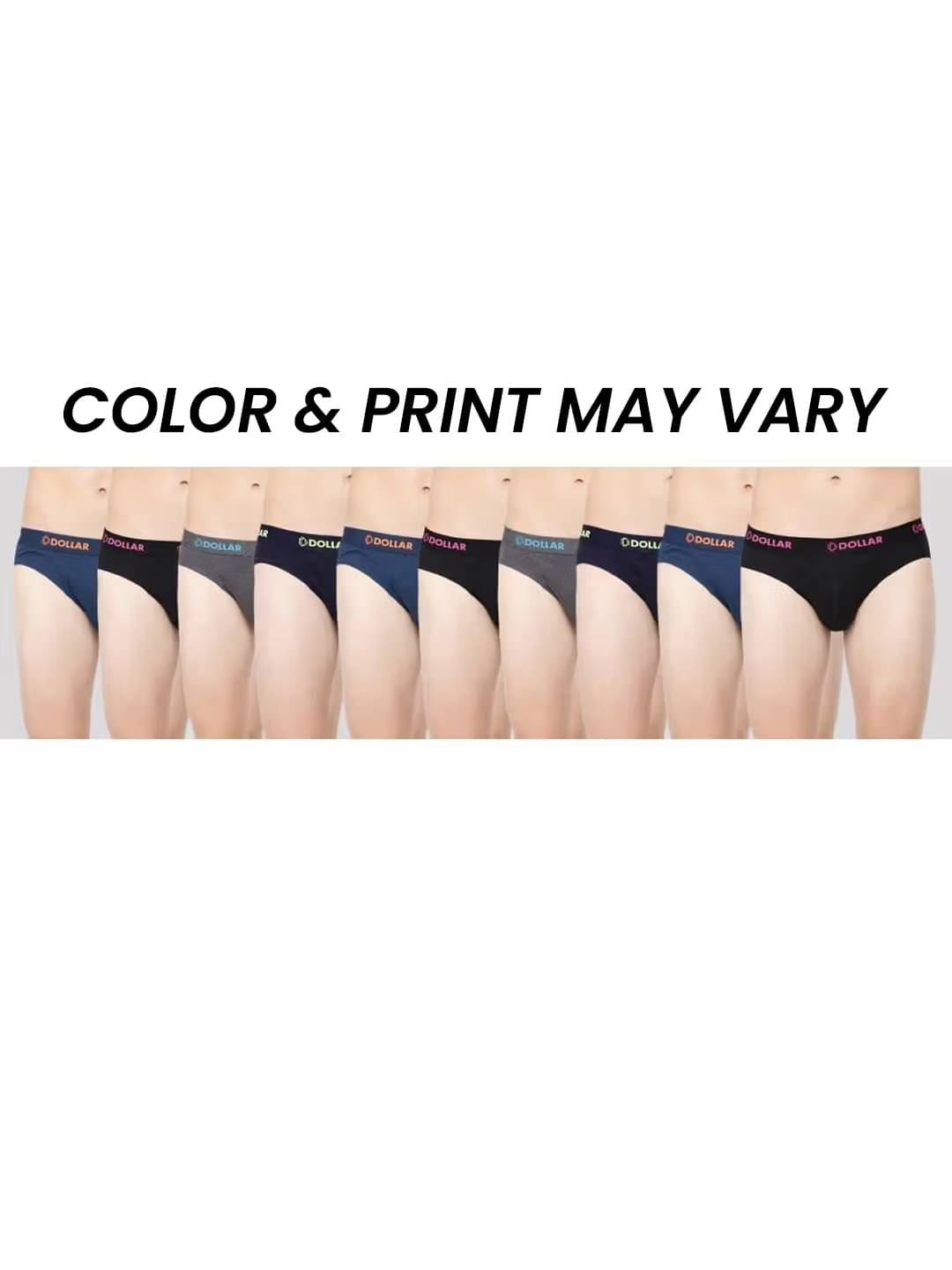 Dollar Bigboss Men's Pack of 10 Cotton Superior Snug Fit Solid Brief (Colour May Vary) Dollar Bigboss Men's Pack of 10 Cotton Superior Snug Fit Solid Brief (Colour May Vary)