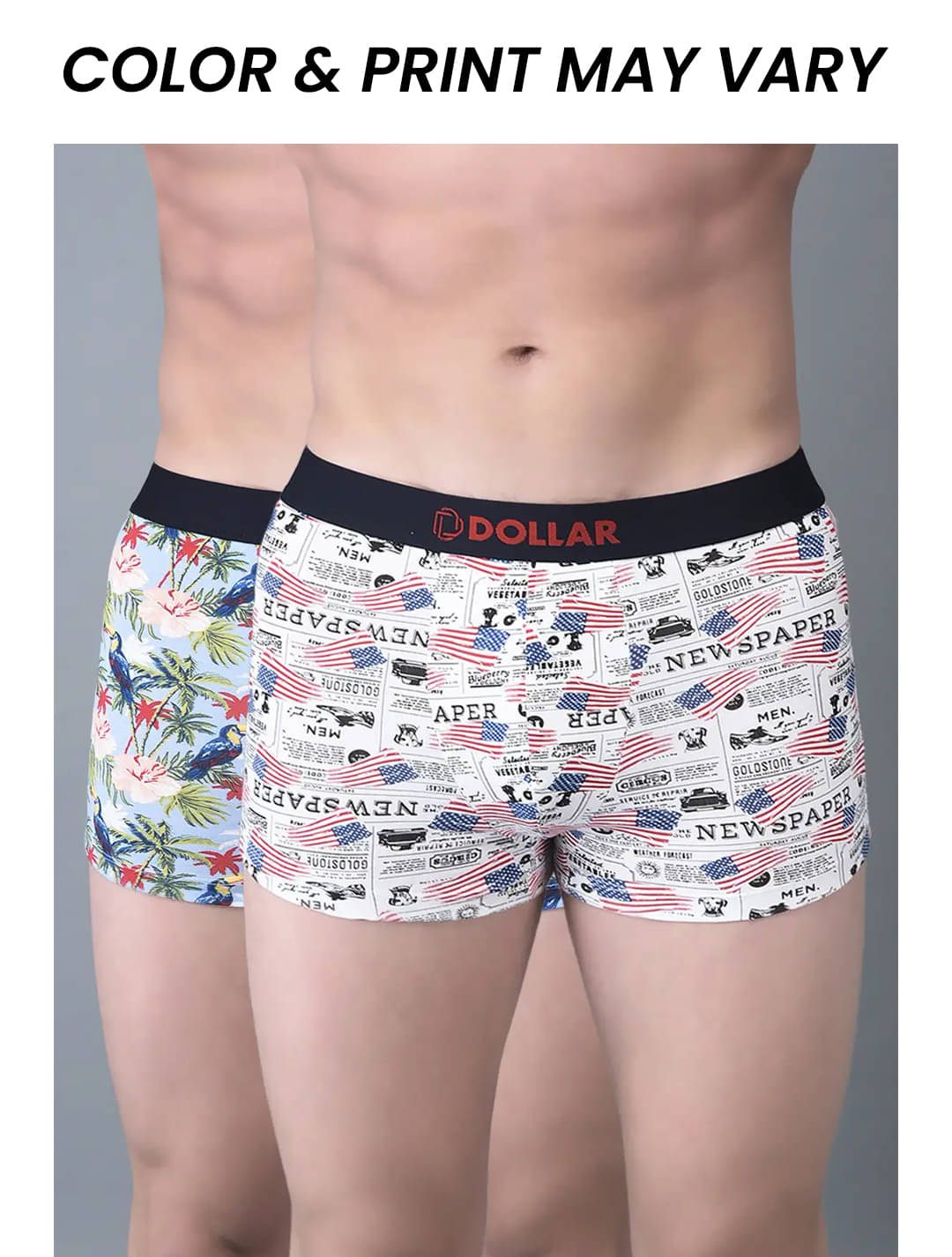 Dollar Bigboss Men's Pack of 2 Printed Trendy Trunk Formulated With Combed Cotton and Spandex Fabric (Colour May Vary) Dollar Bigboss Men's Pack of 2 Printed Trendy Trunk Formulated With Combed Cotton and Spandex Fabric (Colour May Vary)