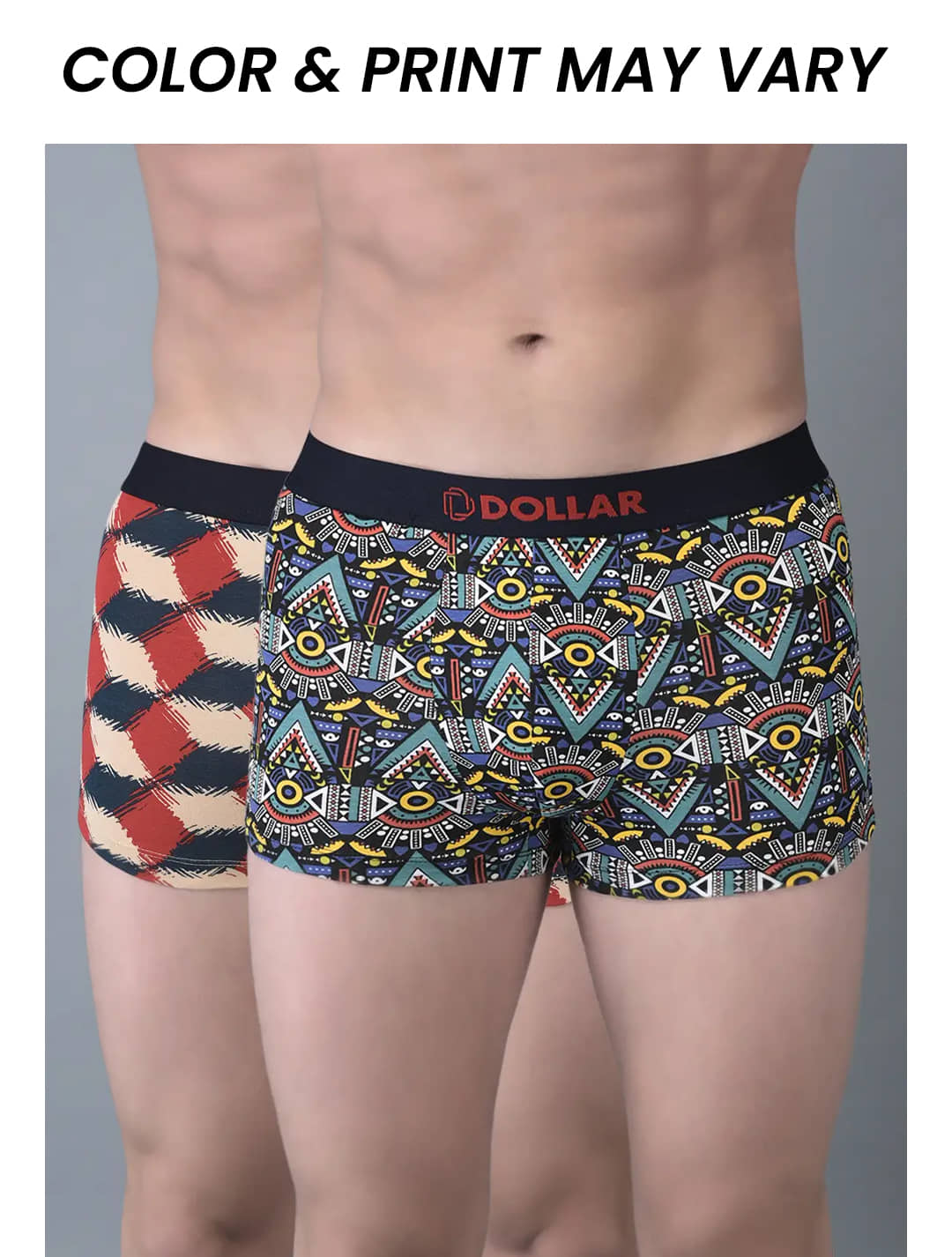 Dollar Bigboss Men's Pack of 2 Printed Trendy Trunk Formulated With Combed Cotton and Spandex Fabric (Colour May Vary)