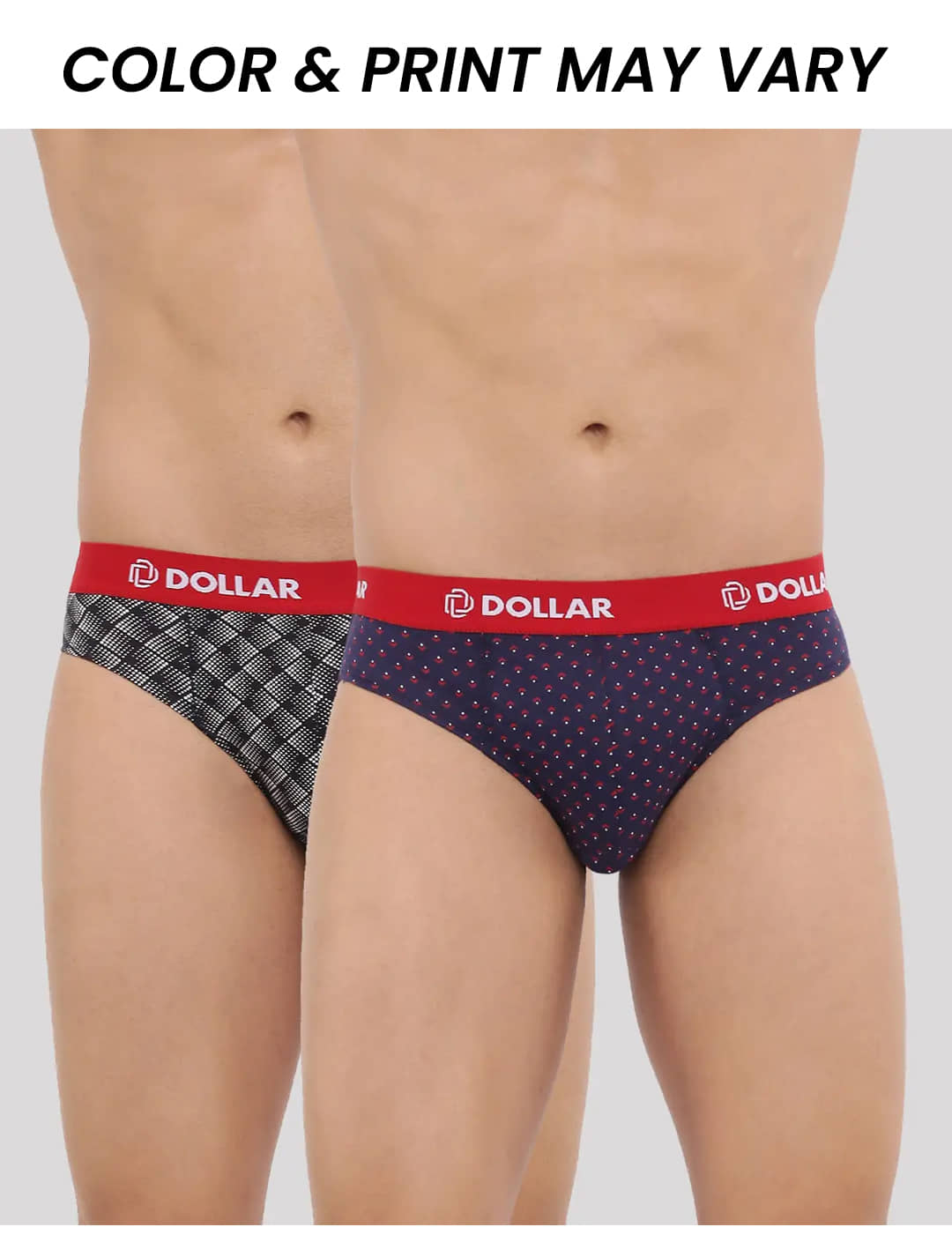 Dollar Bigboss Men's Pack of 2 Combed Cotton Printed Brief (Colour May Vary)