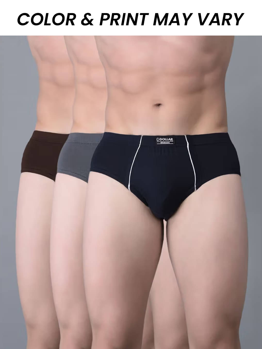     			Dollar Bigboss Men's Pack of 3 Combed Cotton Solid Brief With Anti-Microbial Odour Control (Colour May Vary)