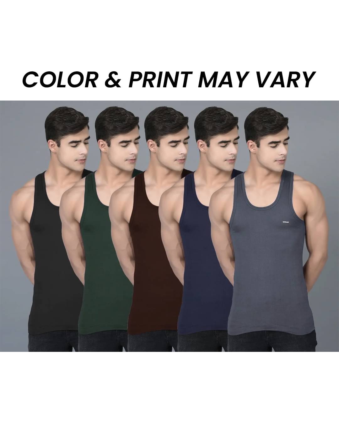 Dollar Bigboss Men's Pack of 5 Solid Combed Cotton Shrinkless Vest (Colour May Vary) Dollar Bigboss Men's Pack of 5 Solid Combed Cotton Shrinkless Vest (Colour May Vary)