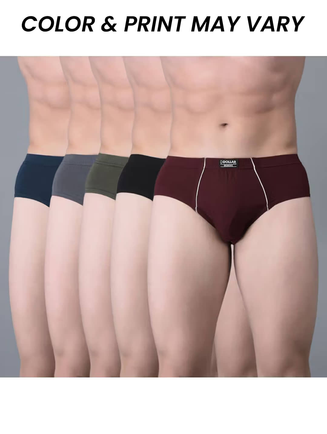Dollar Bigboss Men's Pack of 10 Combed Cotton Solid Brief With Anti-Microbial Odour Control (Colour May Vary)