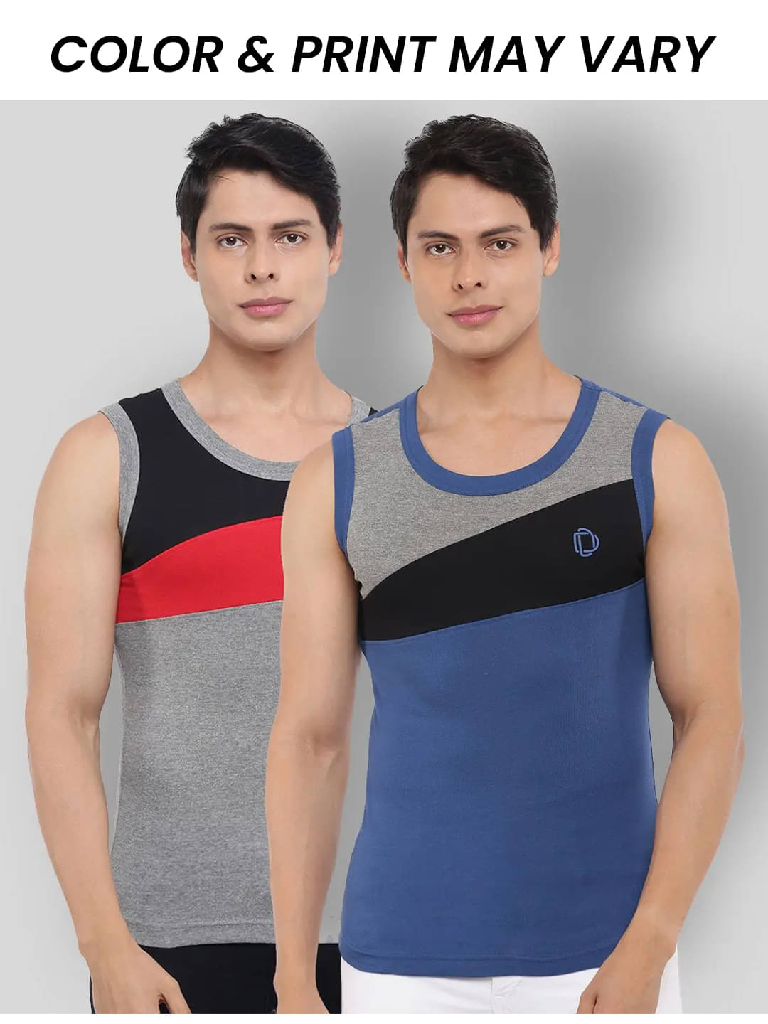 Dollar Bigboss Men's Pack of 2 Solid Combed Cotton Racerback Styled Gym Vest (Colour May Vary) Dollar Bigboss Men's Pack of 2 Solid Combed Cotton Racerback Styled Gym Vest (Colour May Vary)