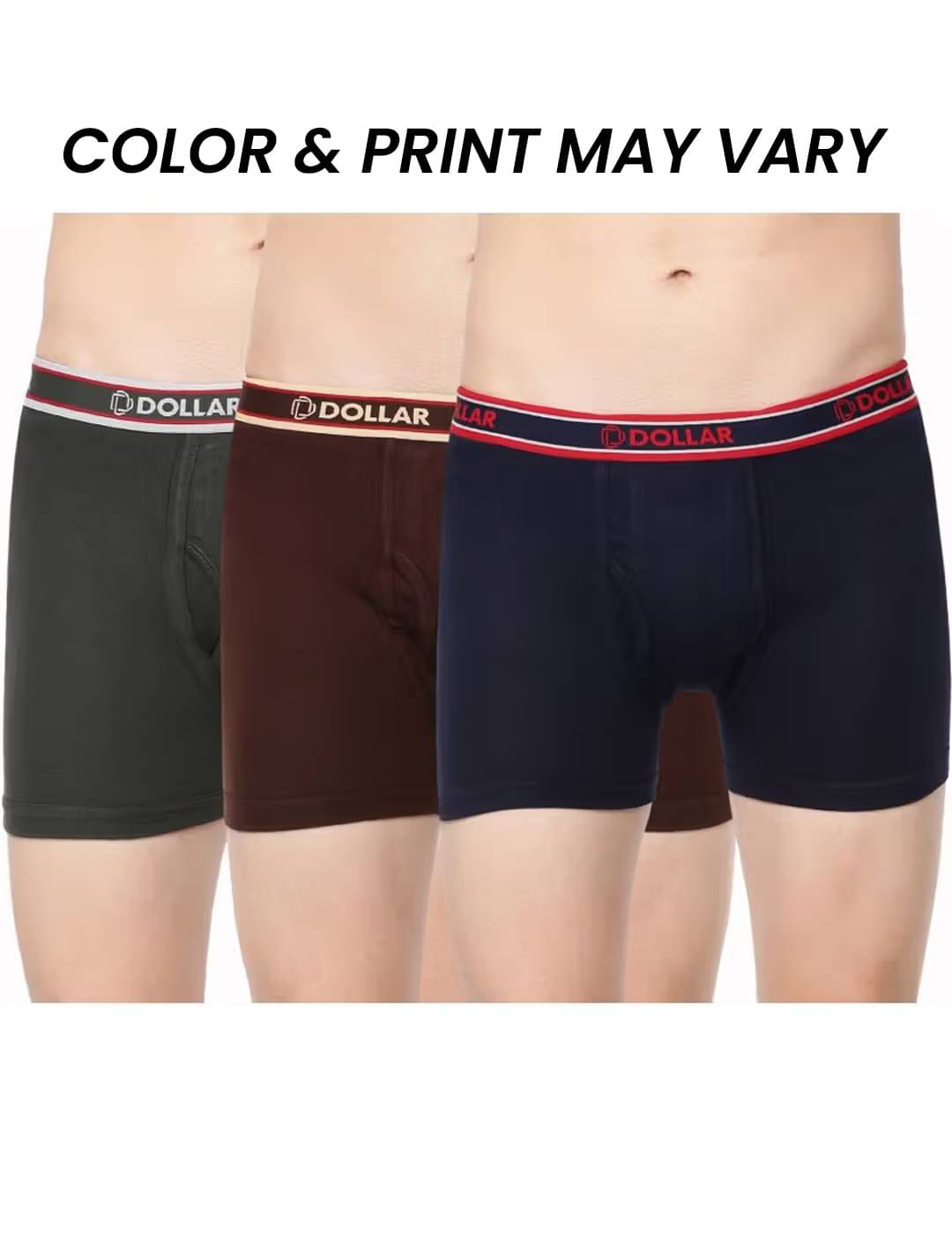 Dollar Bigboss Men's Pack of 3 Solid Combed Cotton Interlock Trunk (Colour May Vary) Dollar Bigboss Men's Pack of 3 Solid Combed Cotton Interlock Trunk (Colour May Vary)