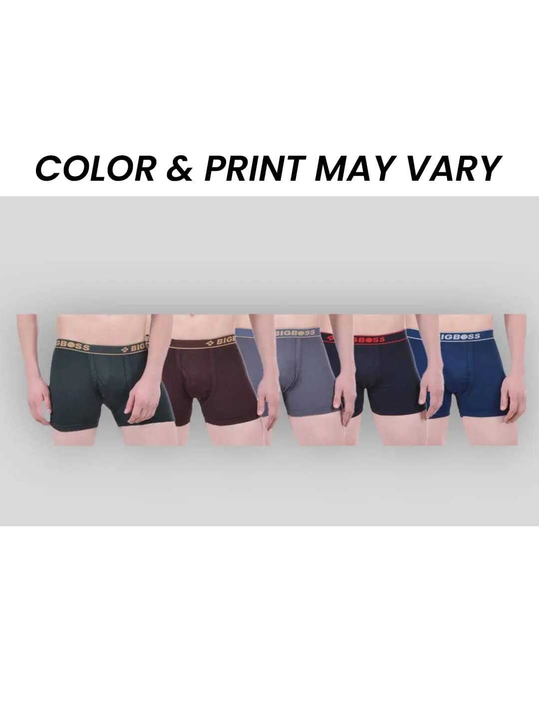 Dollar Bigboss Men's Pack of 5 Solid Combed Cotton Interlock Trunk (Colour May Vary)
