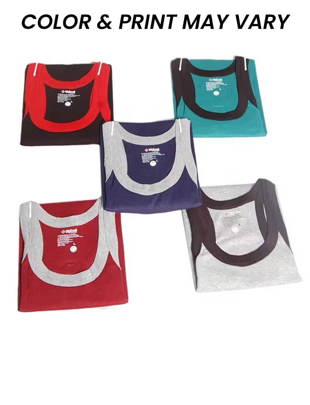 Dollar Bigboss Men's Pack of 5 Solid Combed Cotton Racerback Styled Gym Vest (Colour May Vary) - Nightwear & Loungewear | Buy online on ZillyBuy